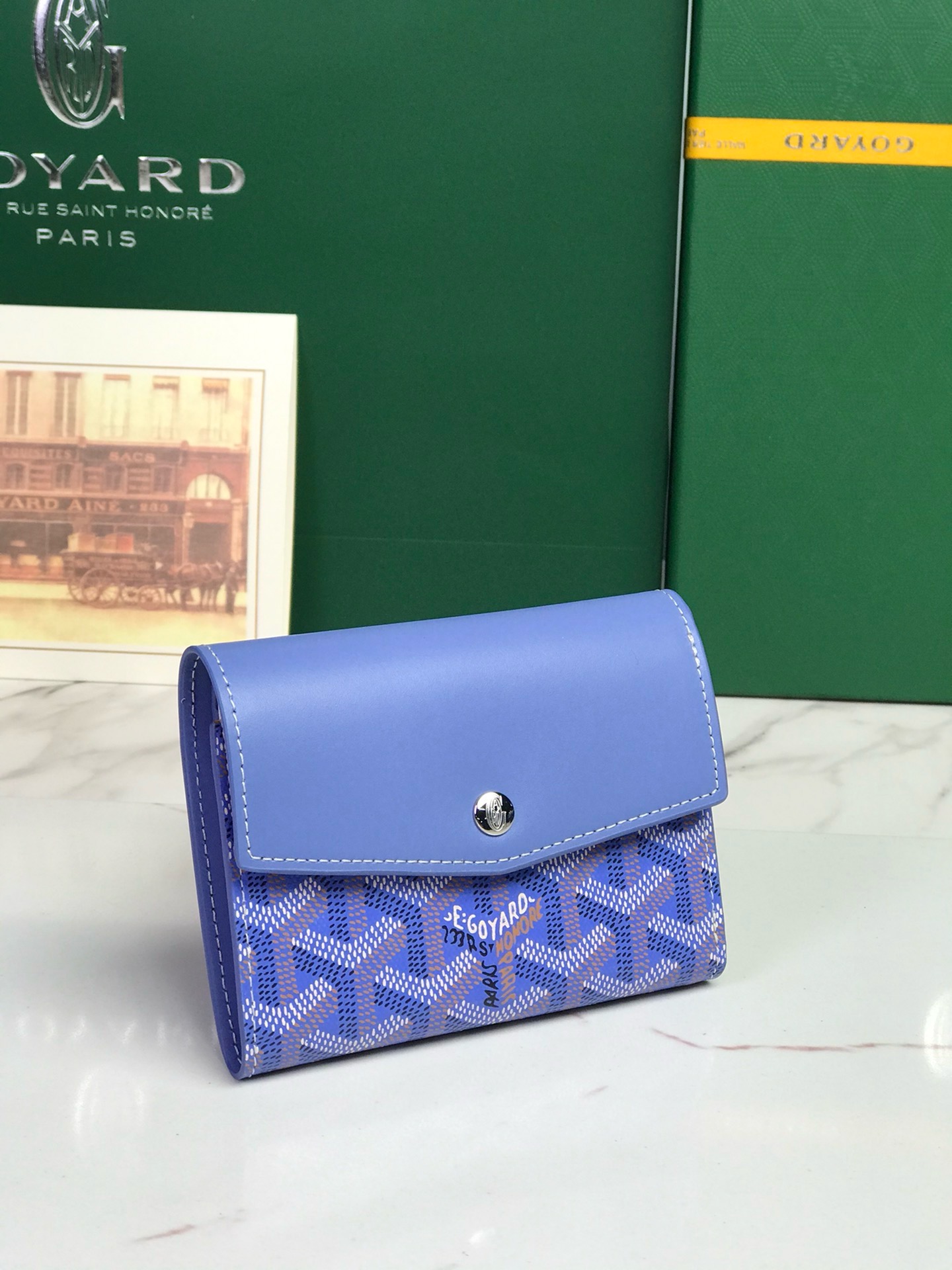 Кошелёк Goyard Saint-Gabriel синего цвета