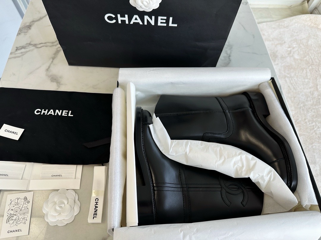 Полусапоги женские Chanel Western чёрного цвета