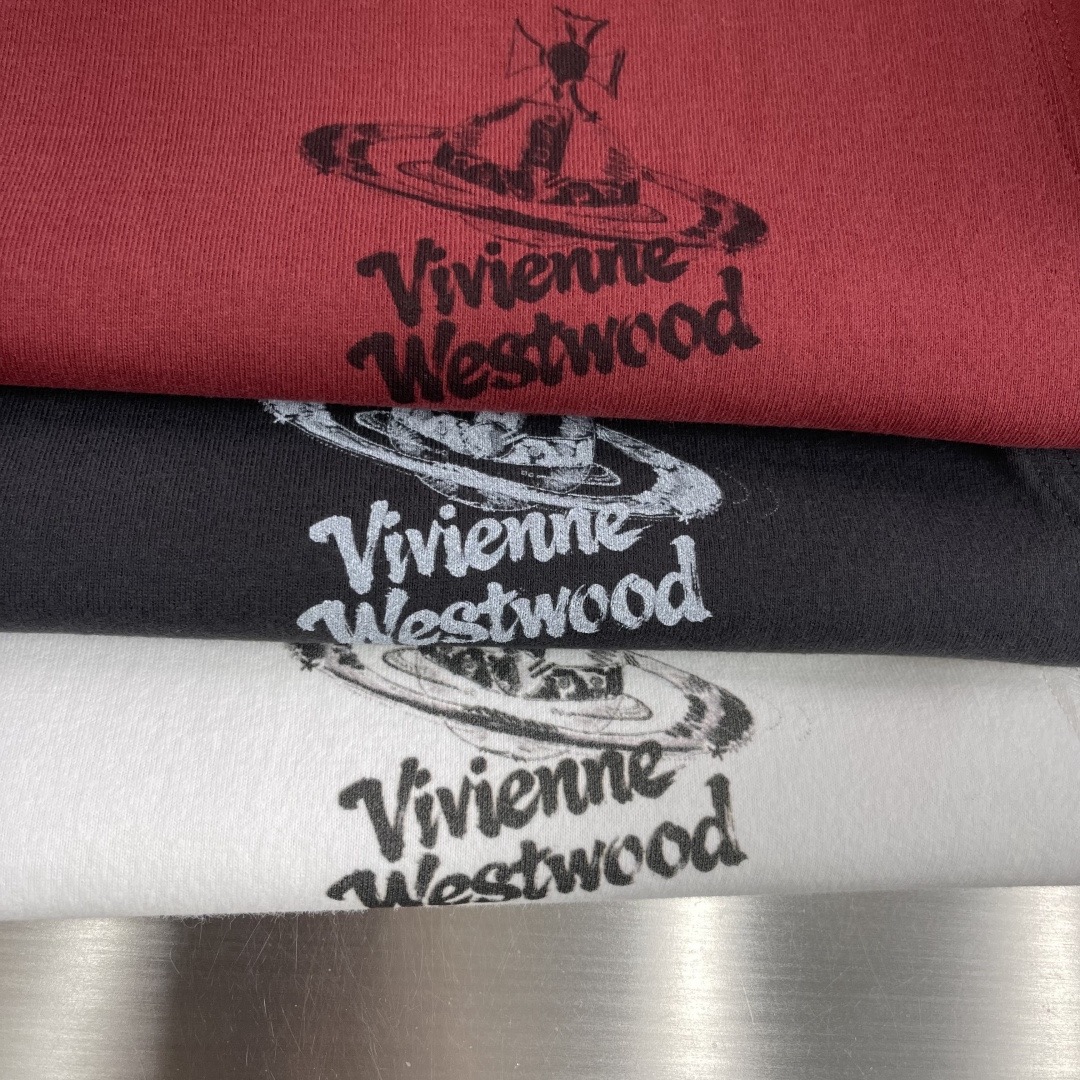 Футболка мужская в стиле Vivienne Westwood с принтом (оверсайз) красного цвета