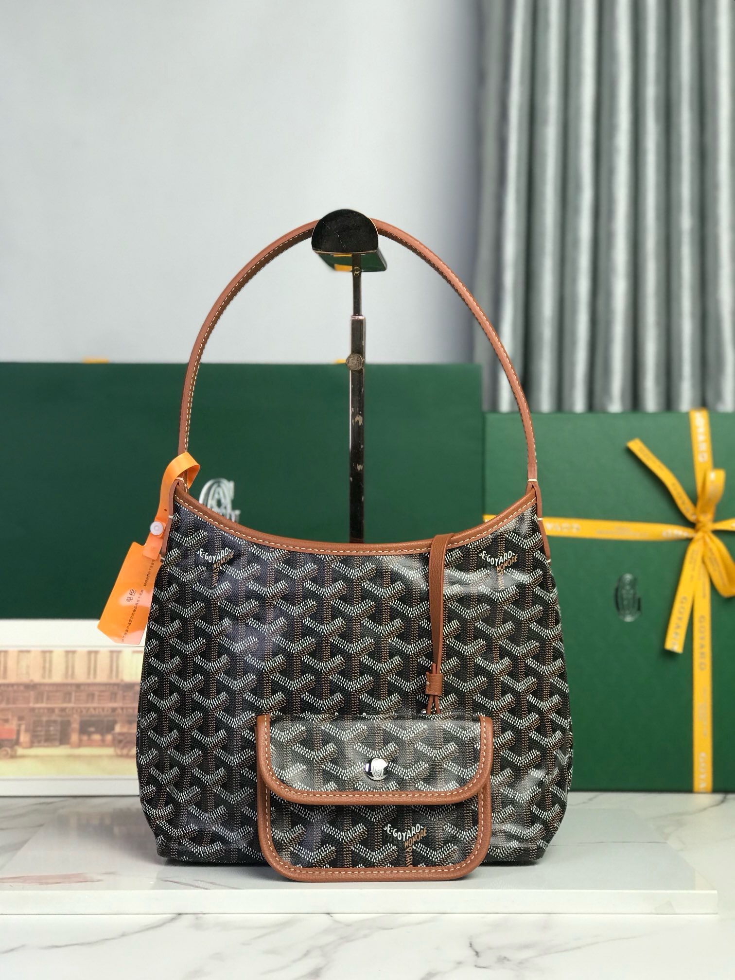 Сумка женская Goyard Hobo Mini чёрного цвета