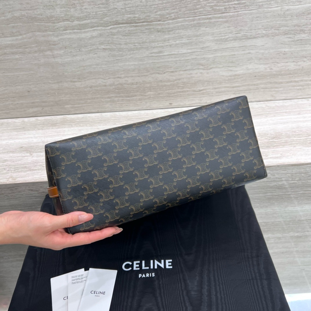 Сумка женская в стиле Celine Soft Shopper с принтом тёмно-синего цвета