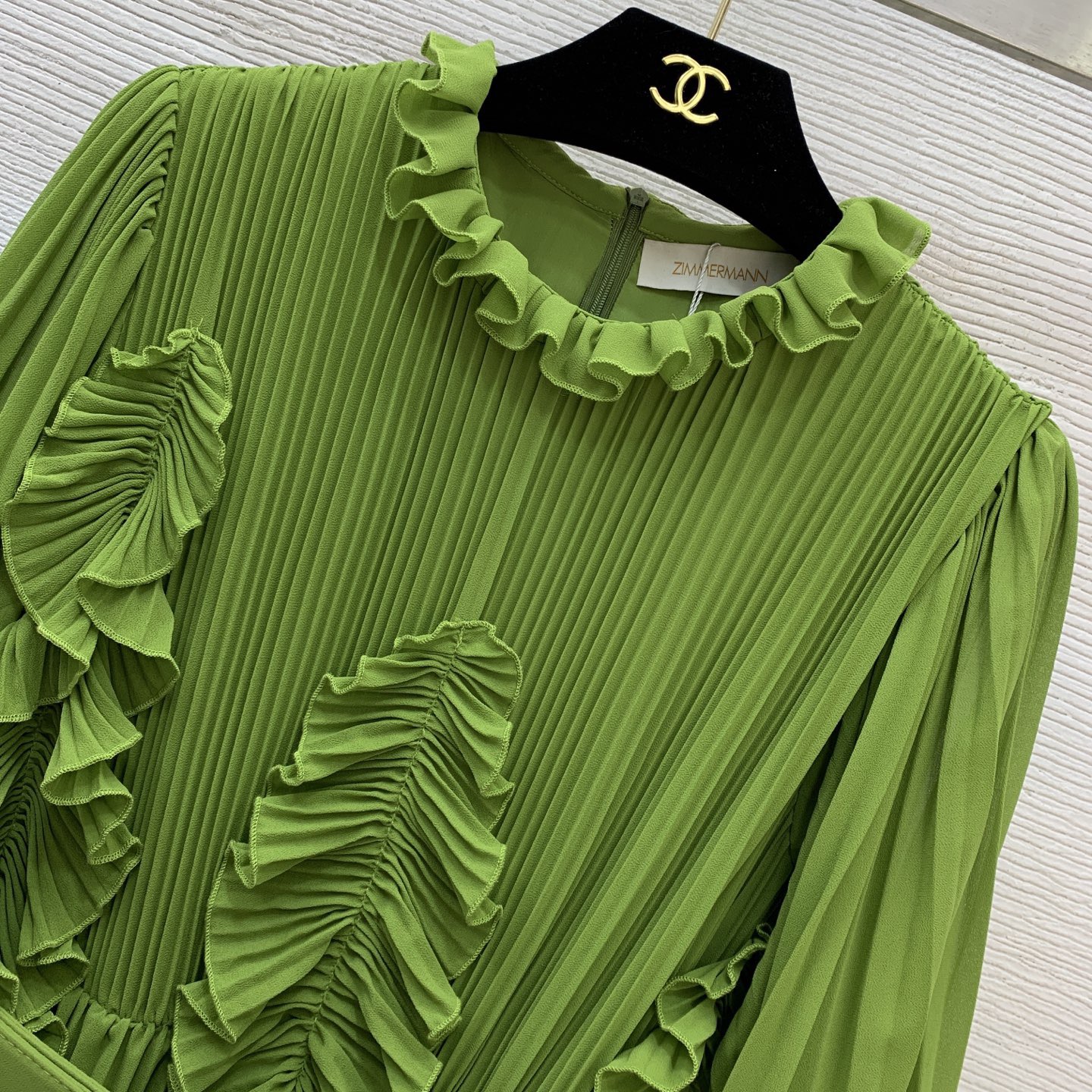 Платье женское в стиле Zimmermann плиссированное с оборками и поясом