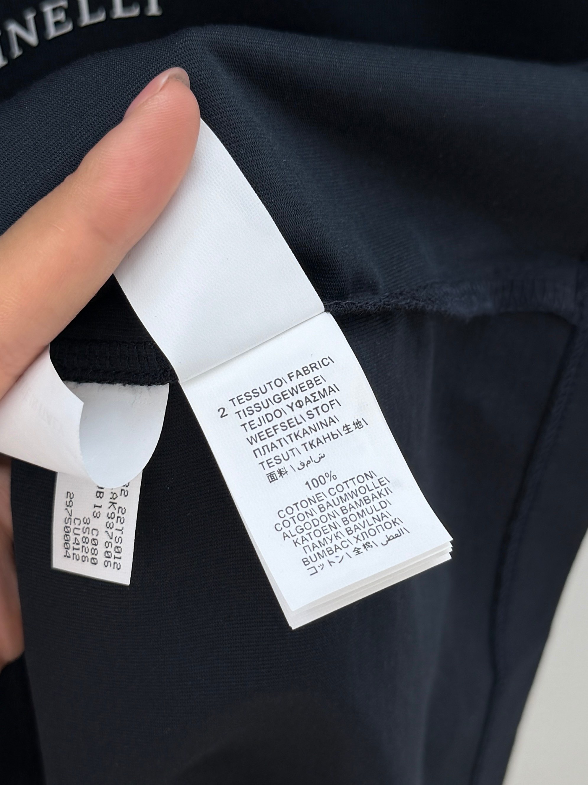 Футболка унисекс в стиле Brunello Cucinelli с принтом из хлопка чёрного цвета