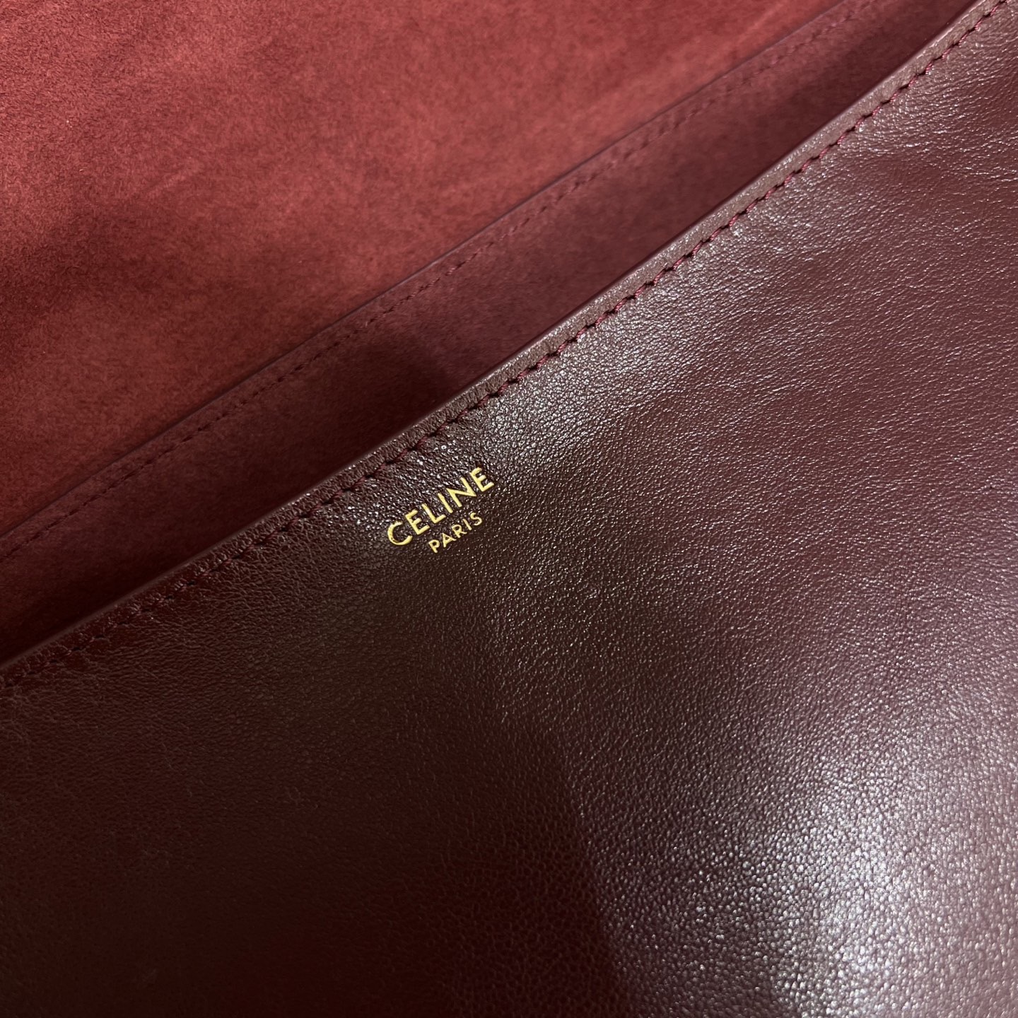 Сумка женская в стиле Celine Soft Triomphe Halfmoon бордового цвета