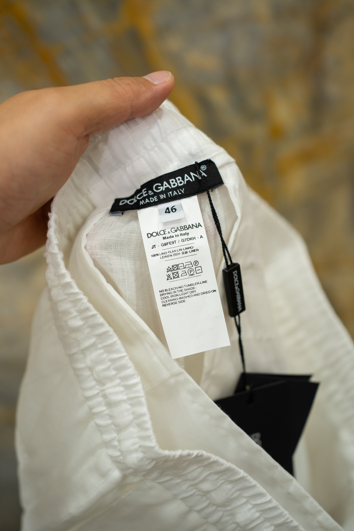 Брюки мужские в стиле Dolce & Gabbana белого цвета