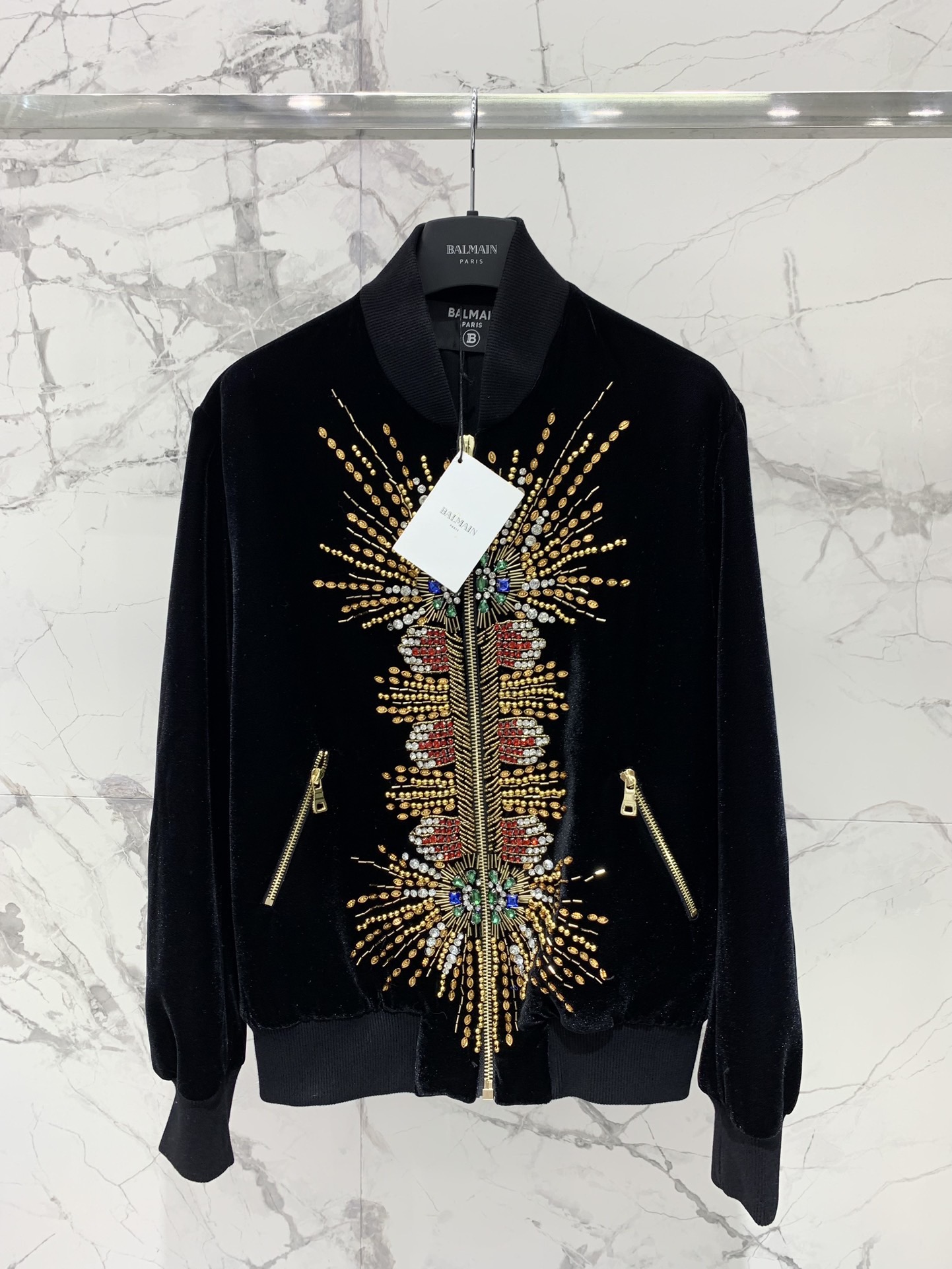 Куртка женская в стиле Balmain чёрного цвета