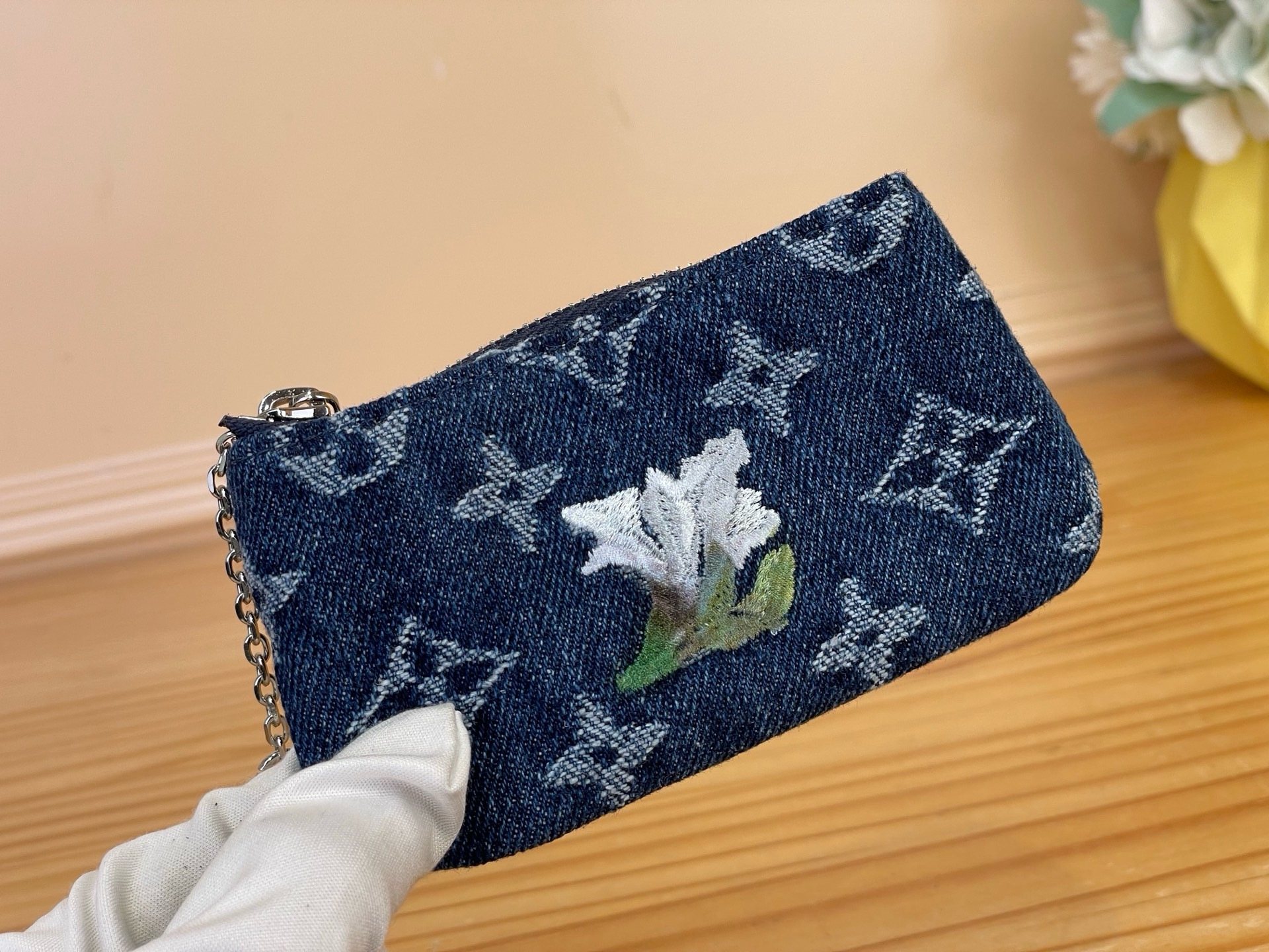Ключница женская Louis Vuitton Pochette Clés XS синего цвета