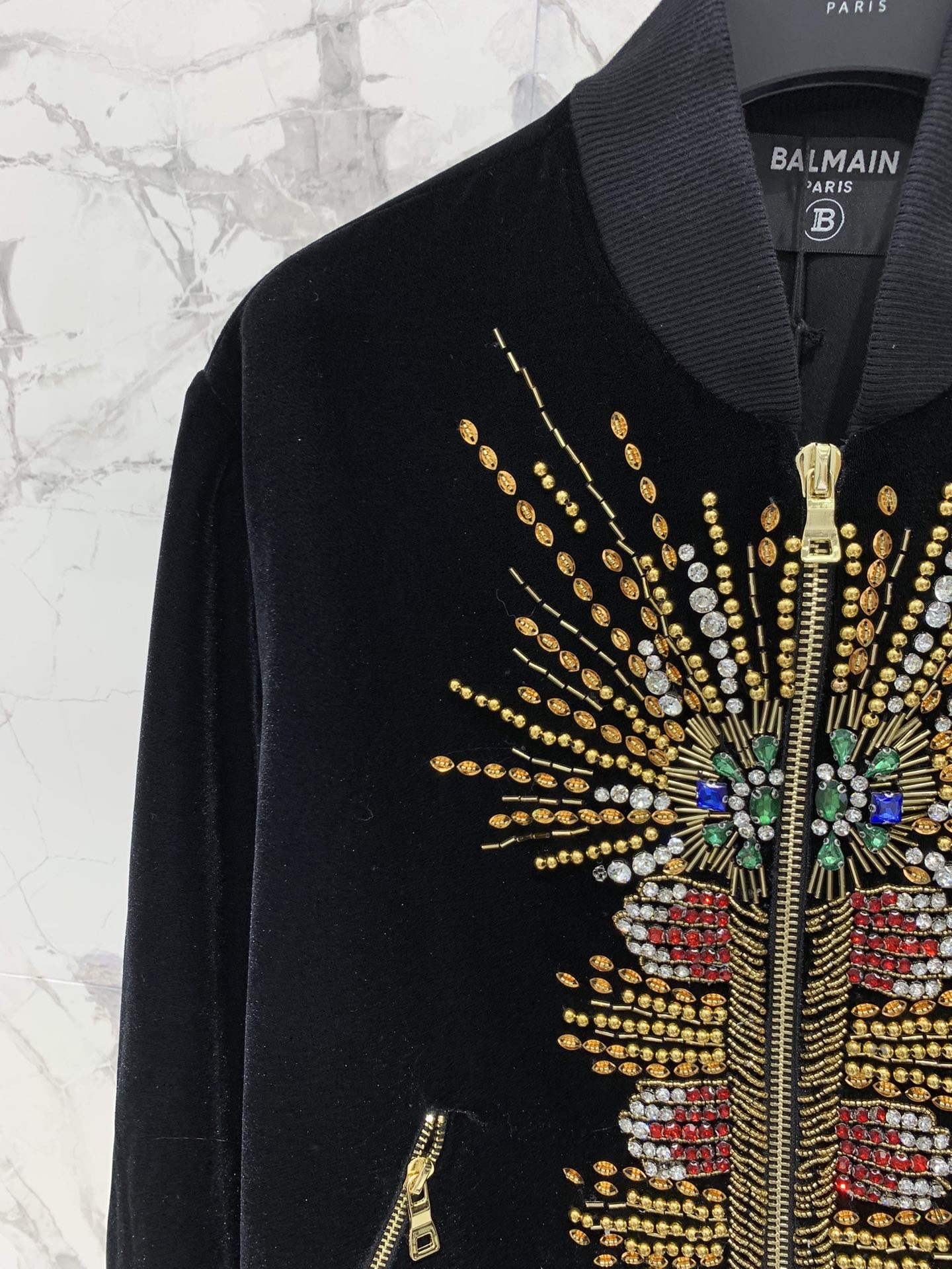 Куртка женская в стиле Balmain чёрного цвета