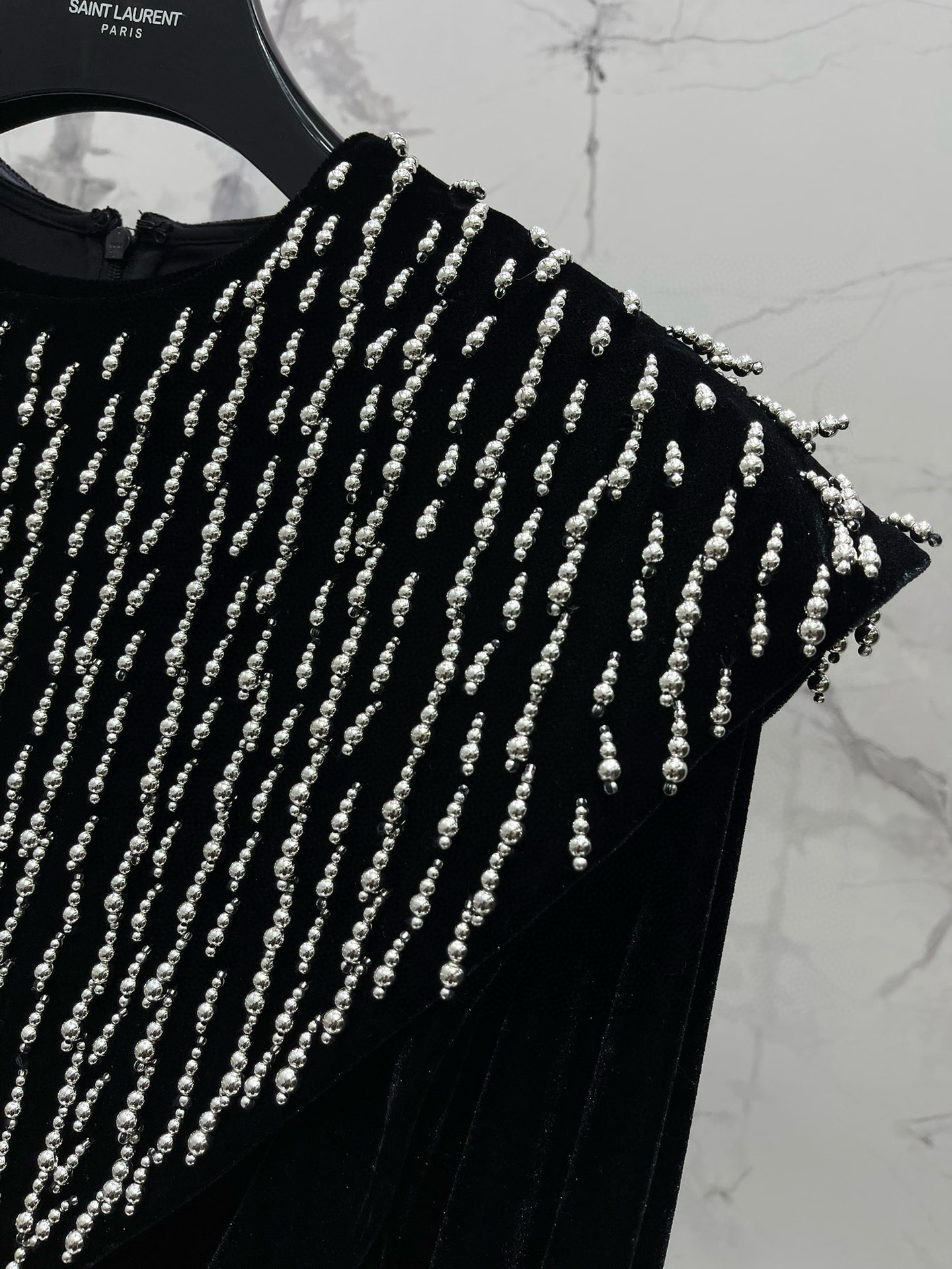 Топ женский в стиле Isabel Marant из бархата с ручной вышивкой бисером и жемчужинами