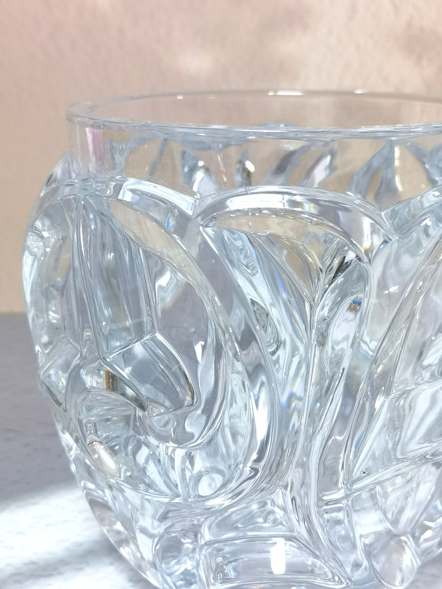 Ваза хрустальная в стиле Lalique,прозрачная, 21 см