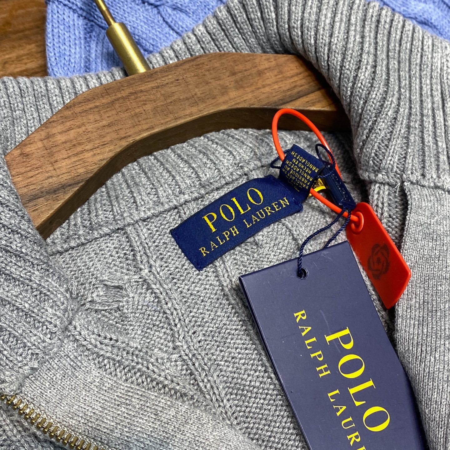 Свитер мужской в стиле Ralph Lauren  с узором «косы» 