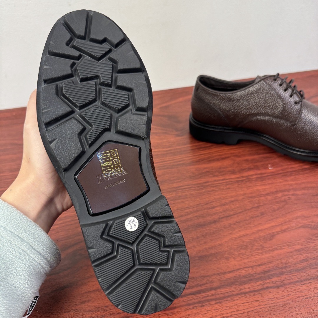 Туфли - дерби мужские в стиле Ermenegildo Zegna Aosta коричневого цвета