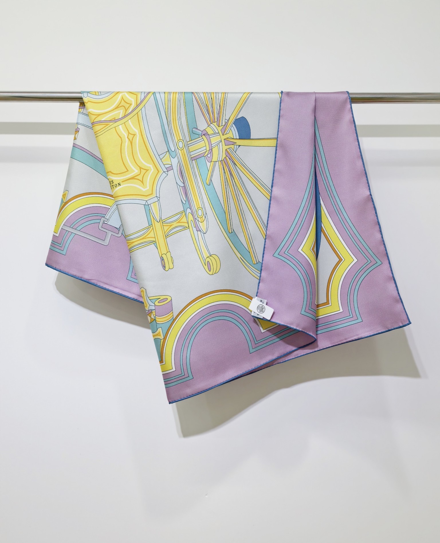 Платок женский в стиле Hermès из натурального шелка с принтом мультиколор