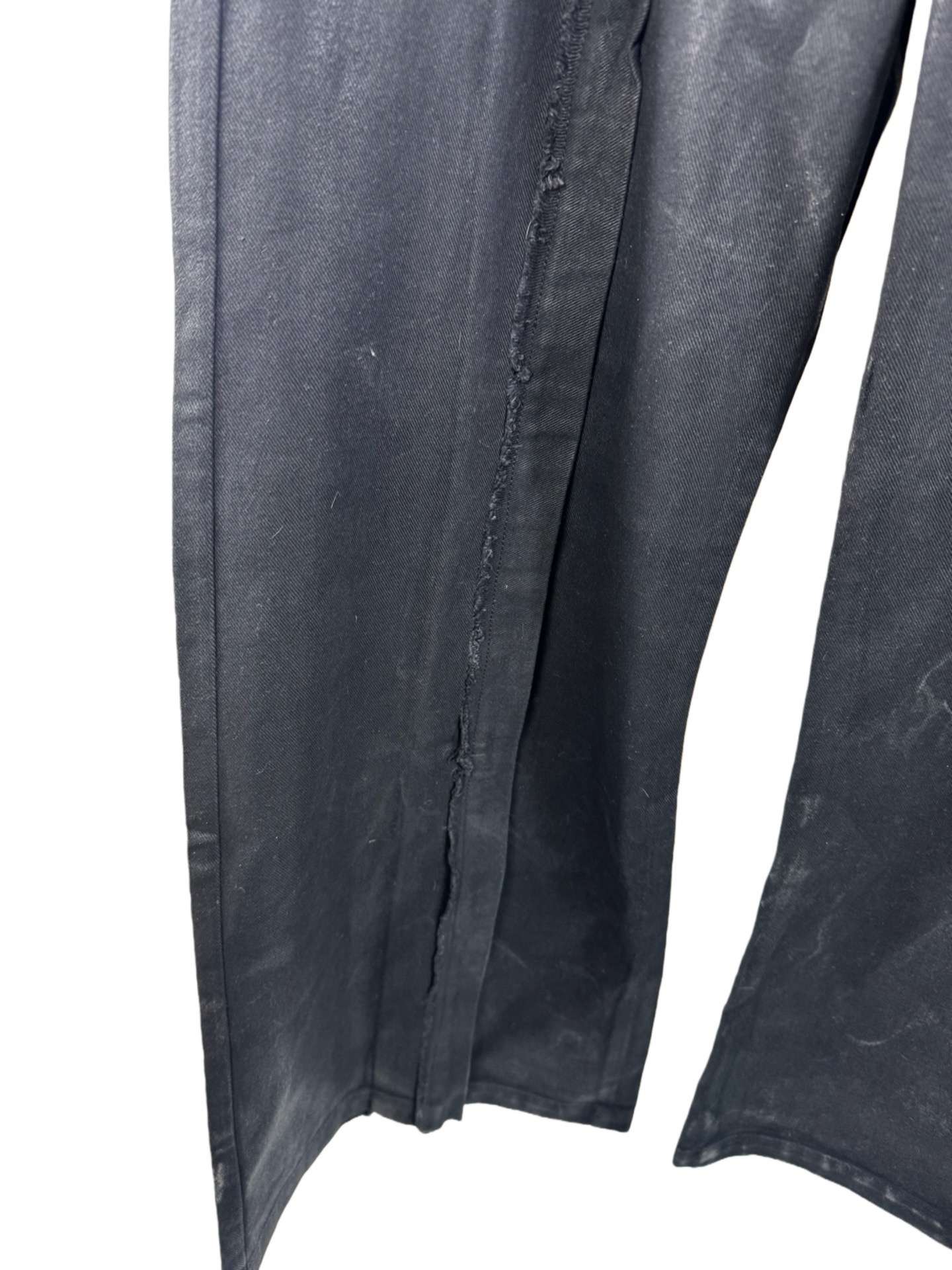 Брюки унисекс в стиле Rick Owens DRKSHDW Hollywood Imbalanced Double Cargo Jumbo Belas тёмно-графитового цвета 