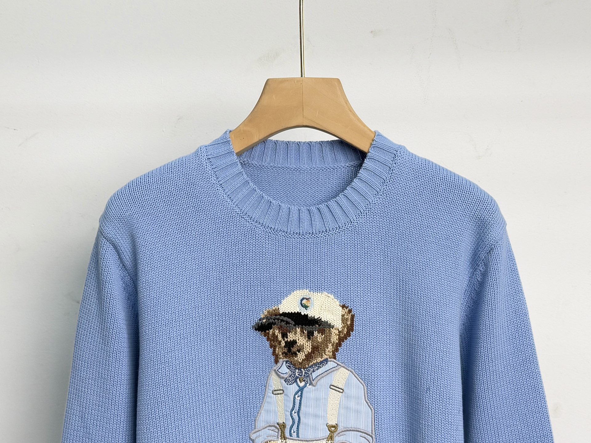 Свитер унисекс в стиле Polo Ralph Lauren голубого цвета