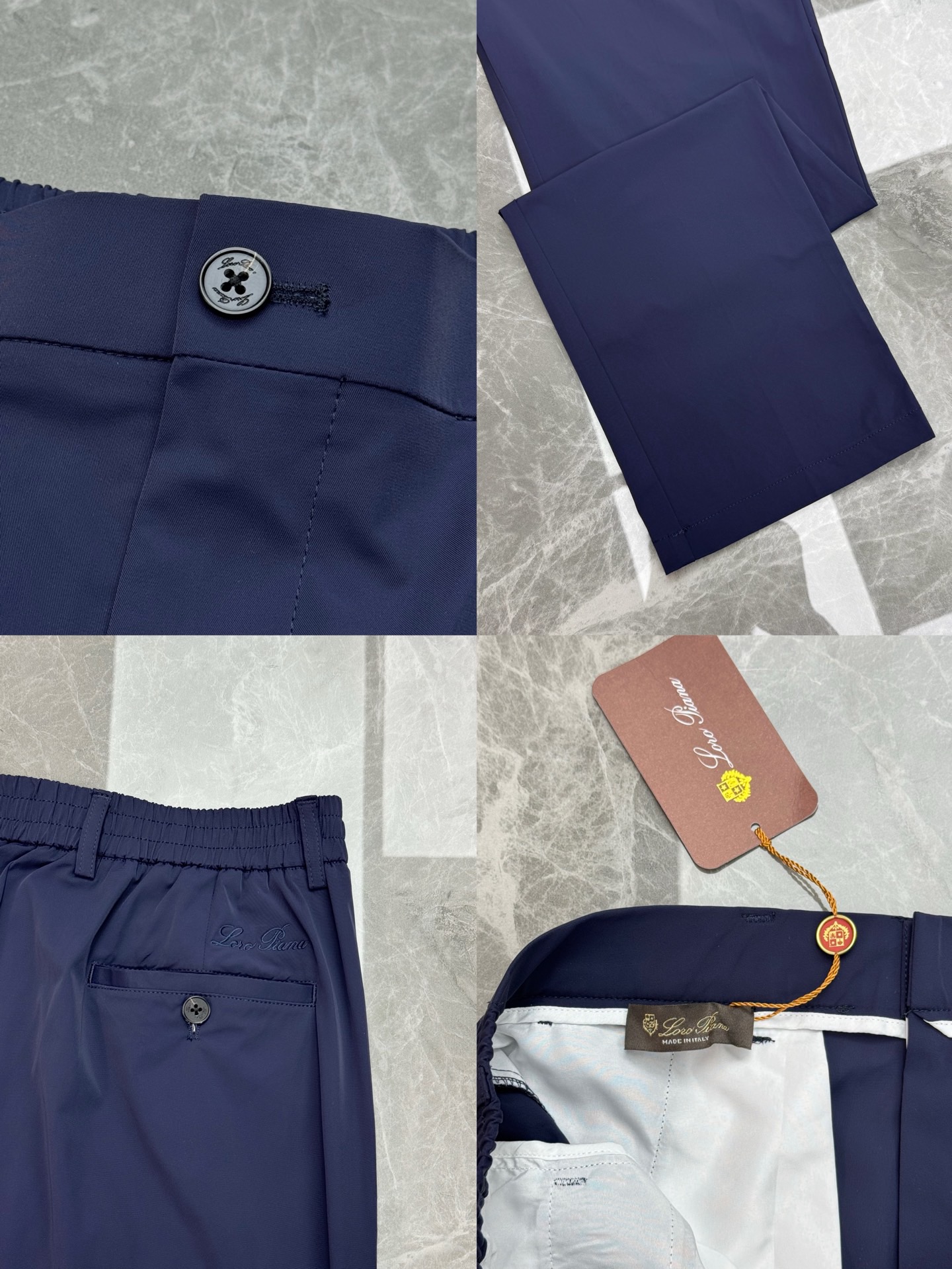 Костюм мужской в стиле Loro Piana тёмно-синего цвета