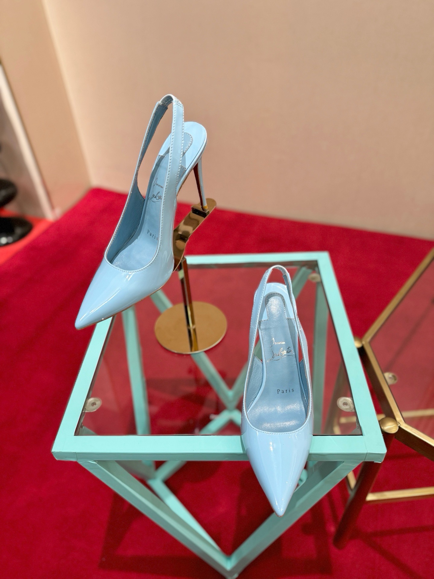 Туфли женские в стиле Christian Louboutin So Kate голубого цвета