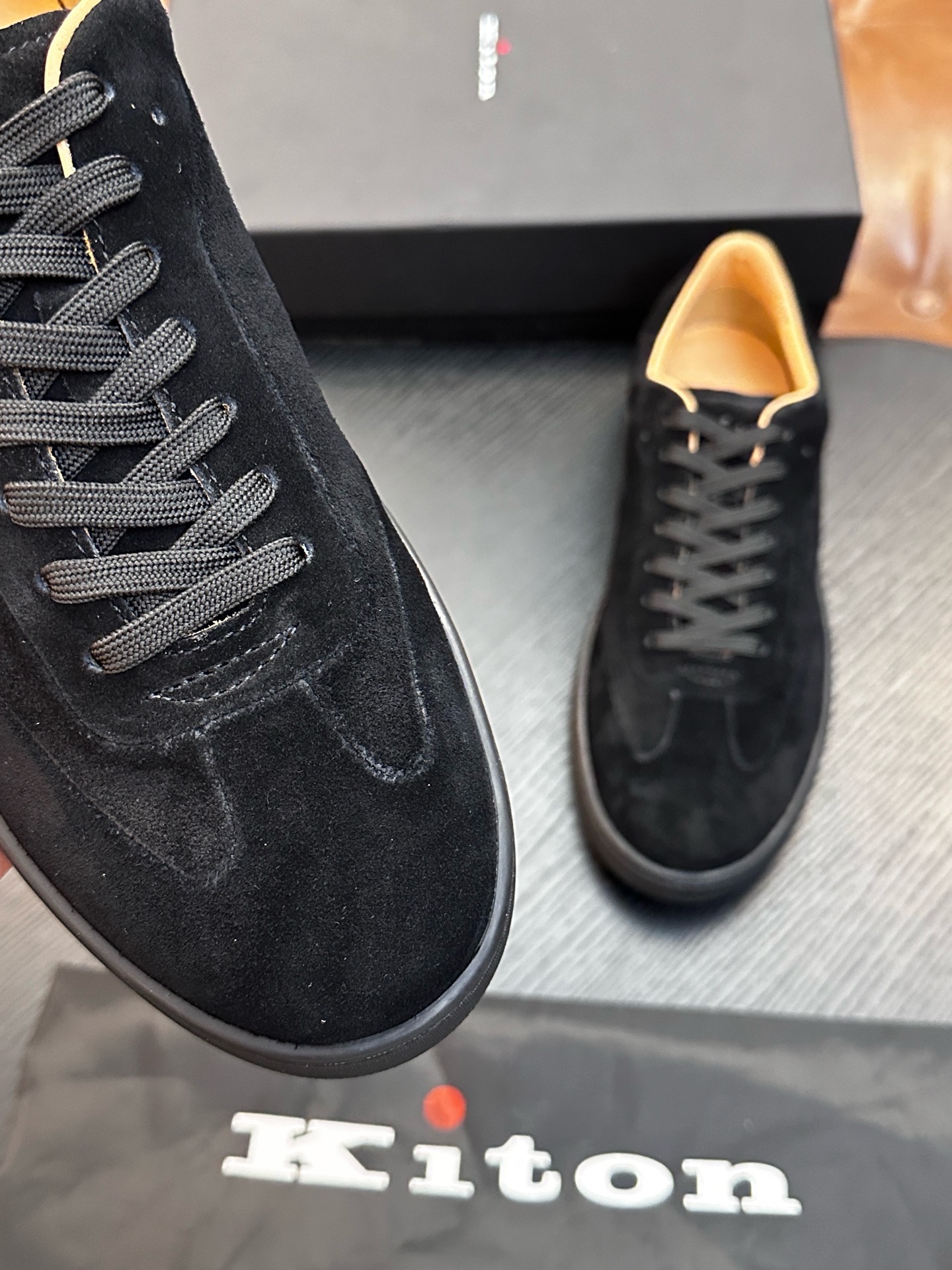 Кеды мужские в стиле Kiton чёрного цвета