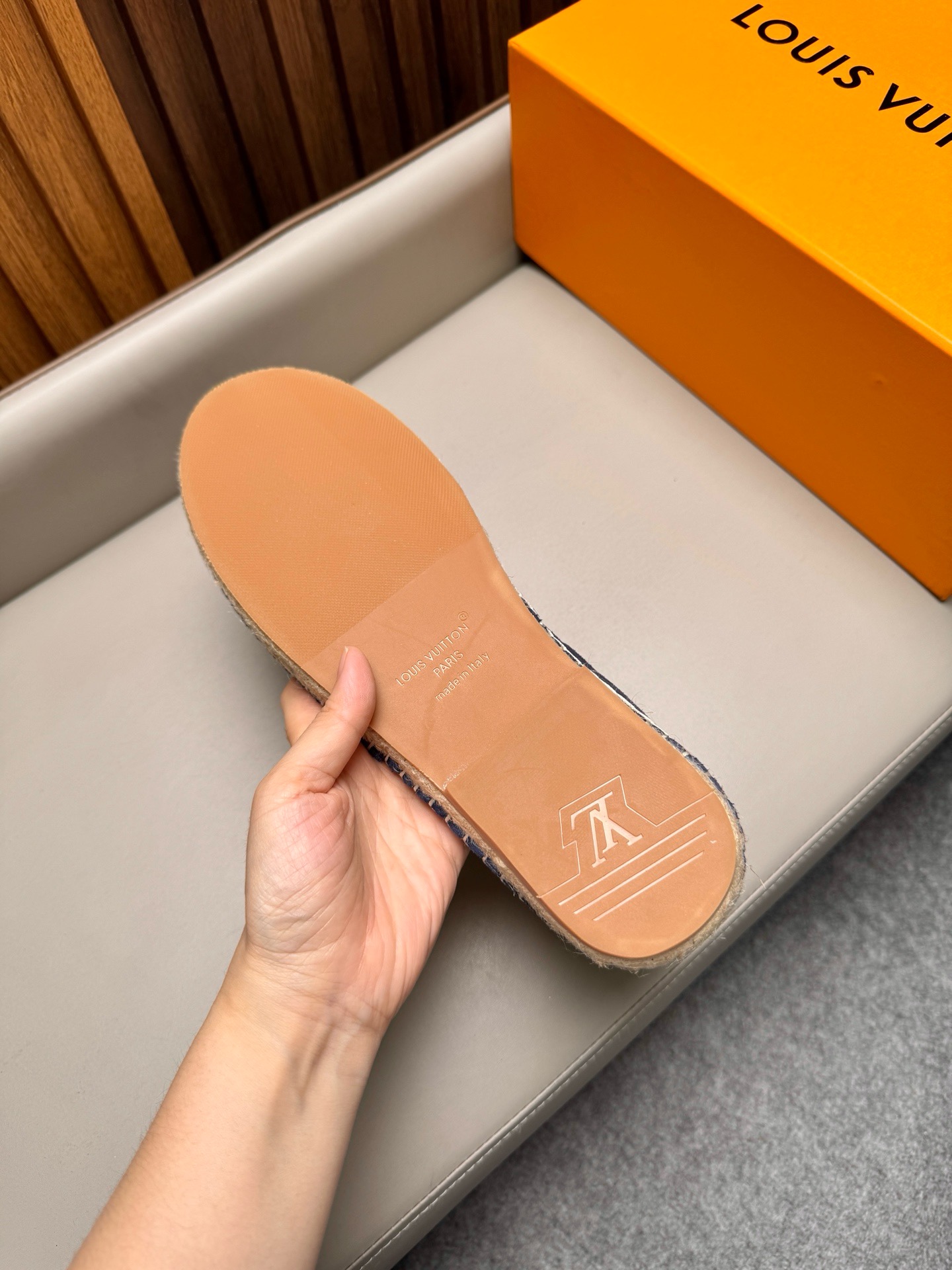 Эспадрильи мужские в стиле Louis Vuitton из натуральной замши тёмно-синего цвета