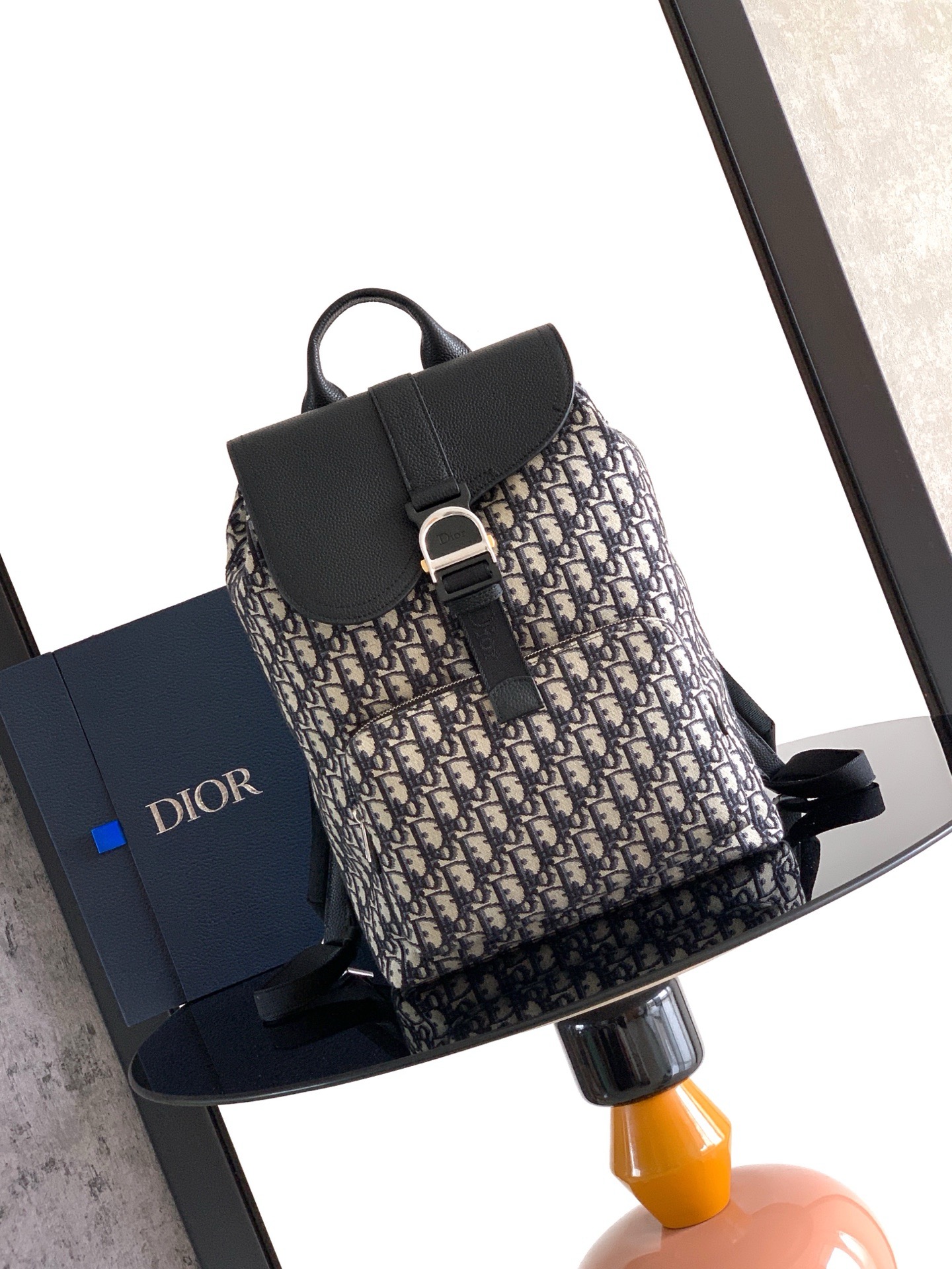 Рюкзак мужской Dior Heritage бежево-чёрного цвета