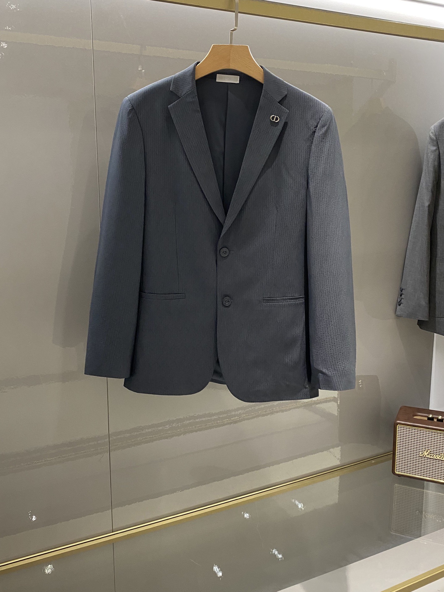 Пиджак мужской в стиле Dior серо-голубой (лёгкий, slim fit)