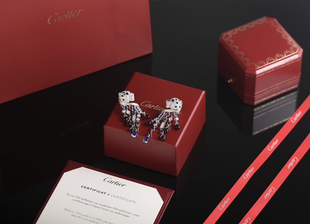 Серьги женские в стиле Cartier Panthère