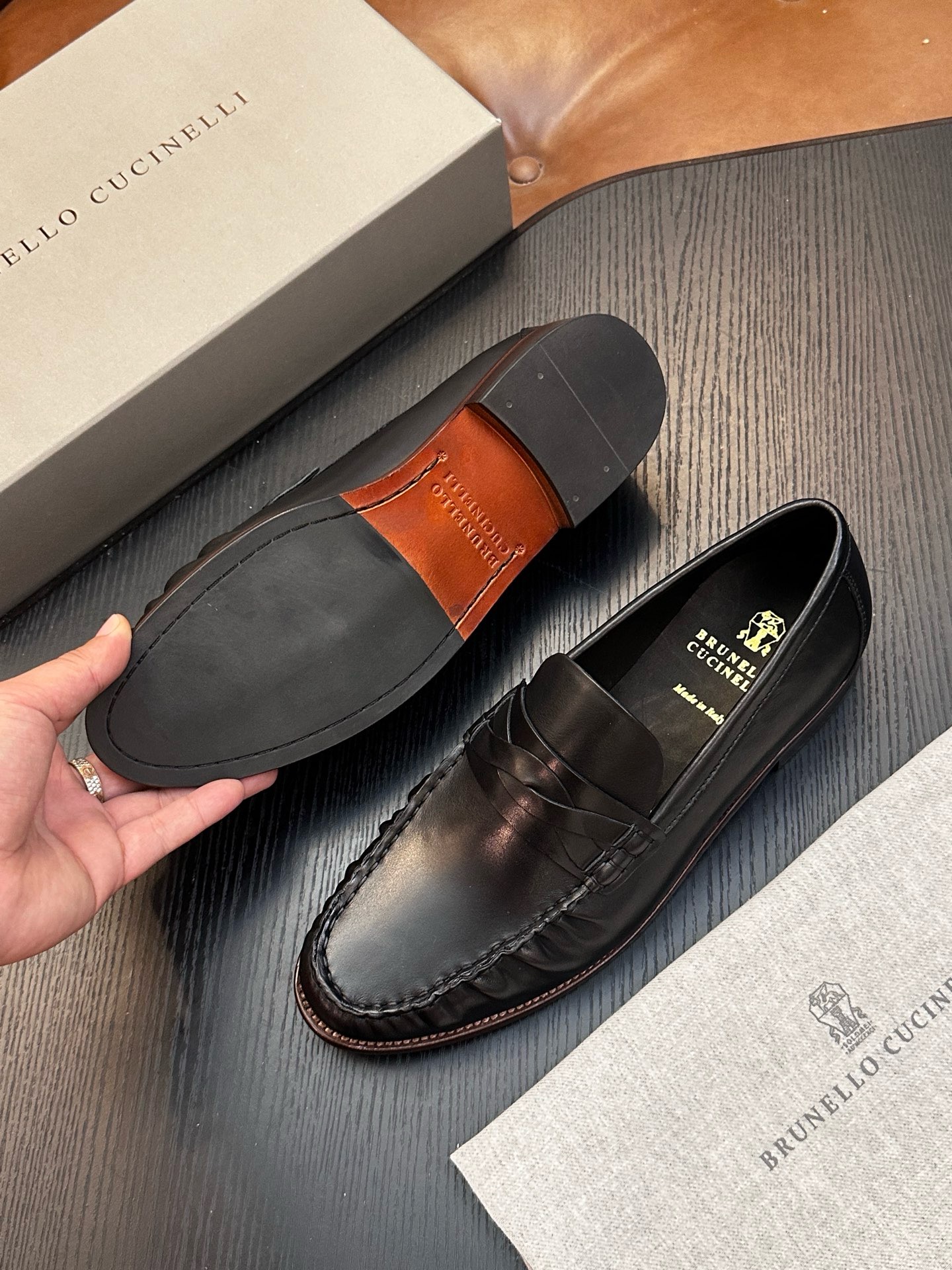 Лоферы мужские Brunello Cucinelli чёрного цвета
