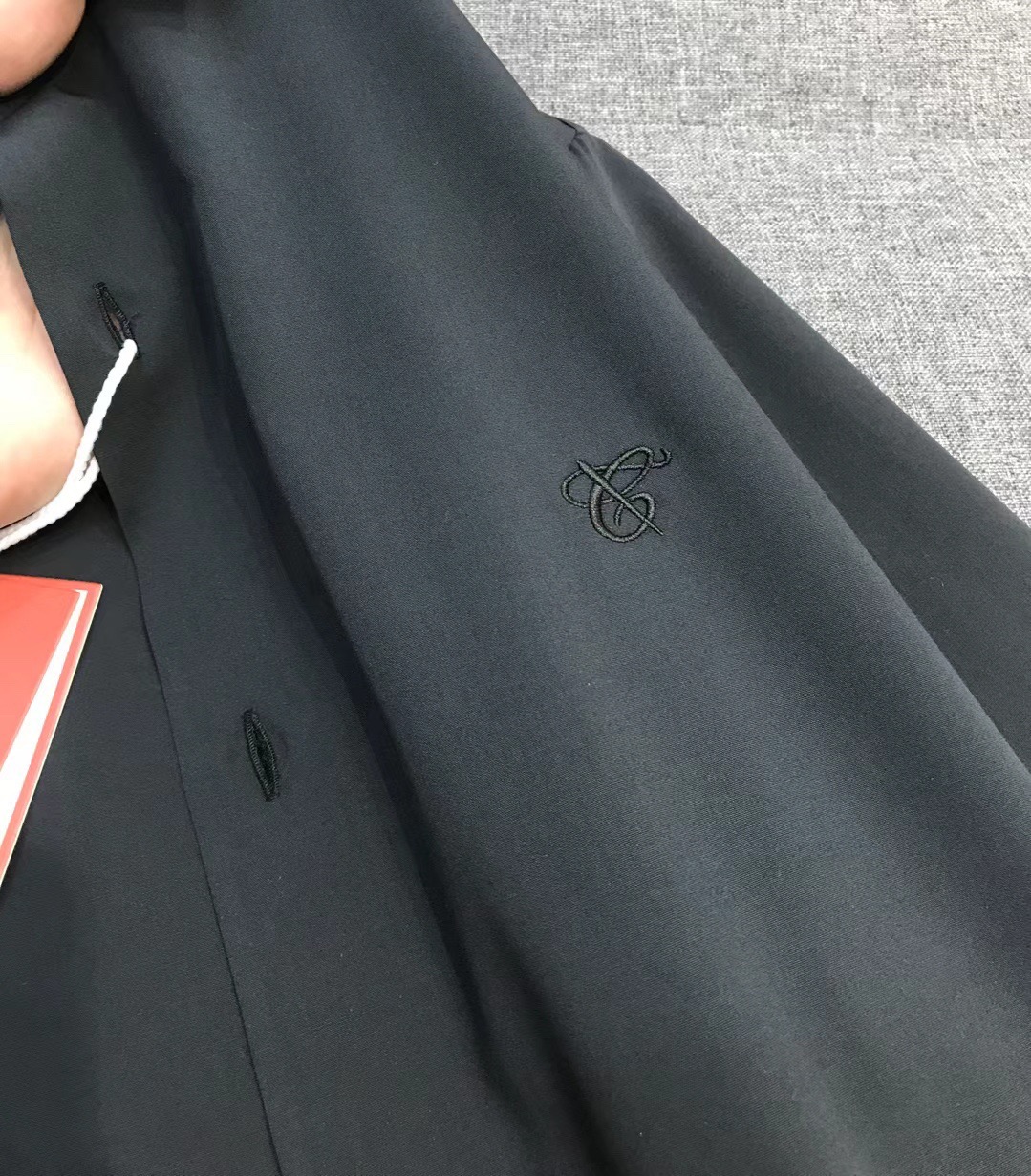 Рубашка мужская в стиле Canali с длинным рукавом чёрного цвета