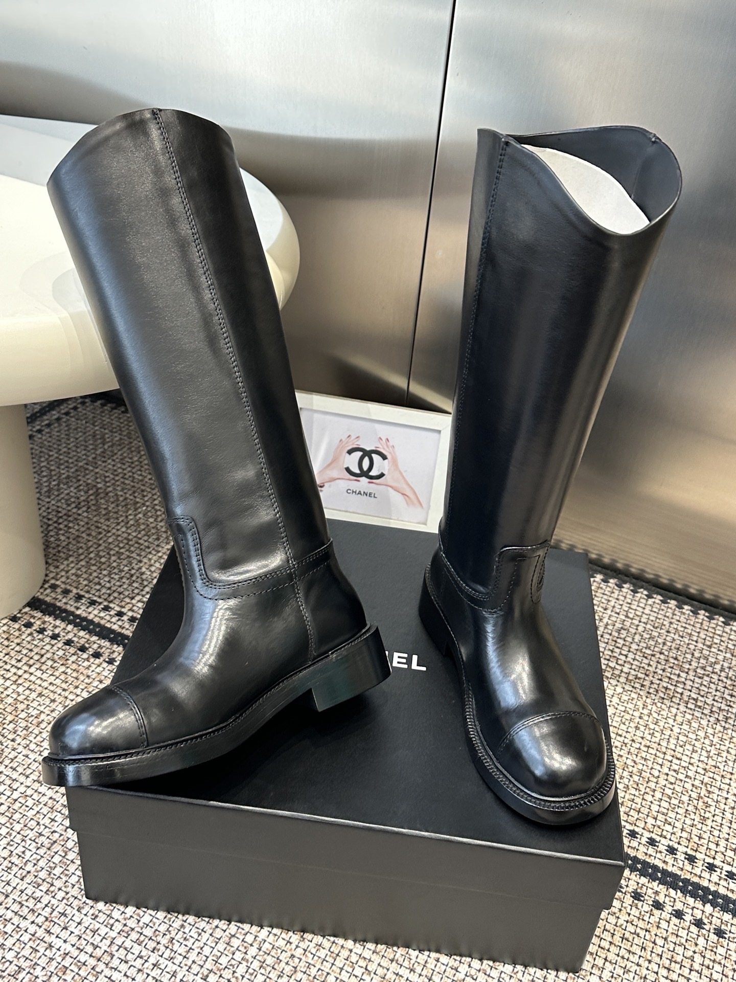 Сапоги женские Chanel Fall Winter High Boots черного цвета