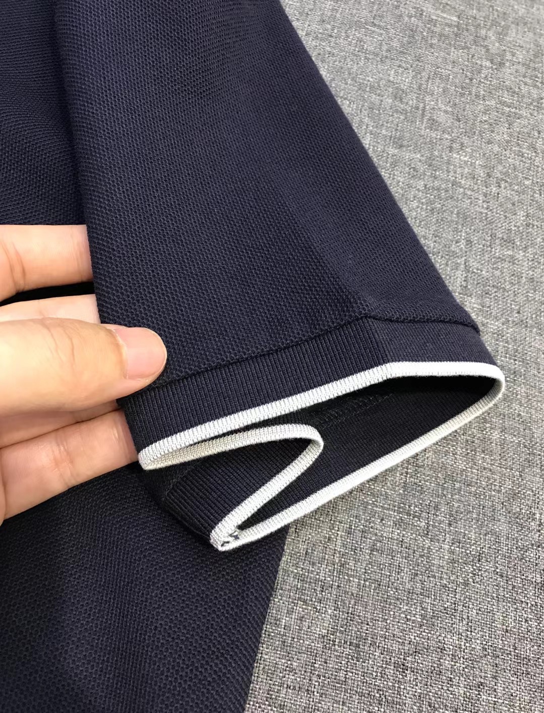 Поло мужское Kiton тёмно-синего цвета с коротким рукавом