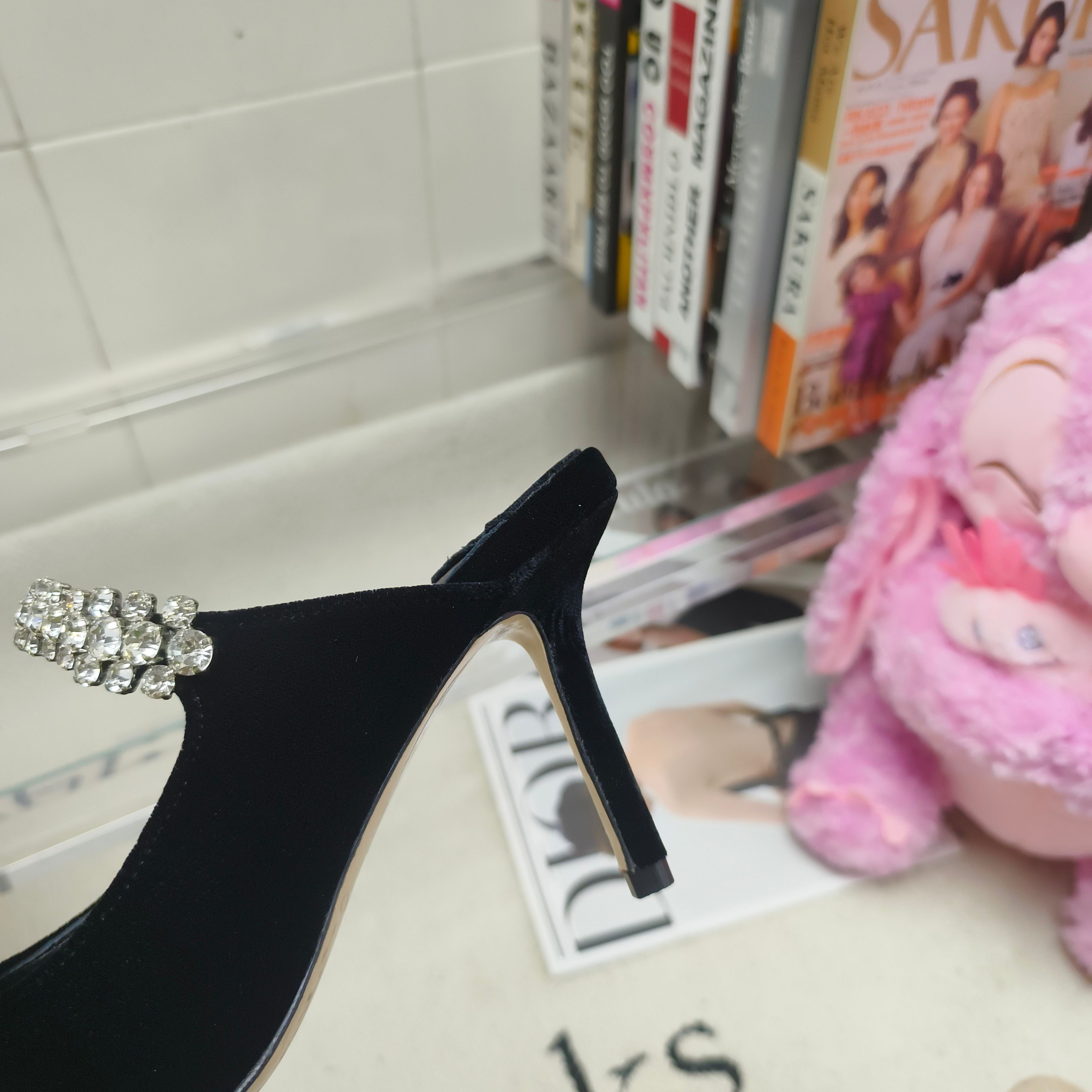 Мюли женские в стиле Jimmy Choo Bing черного цвета