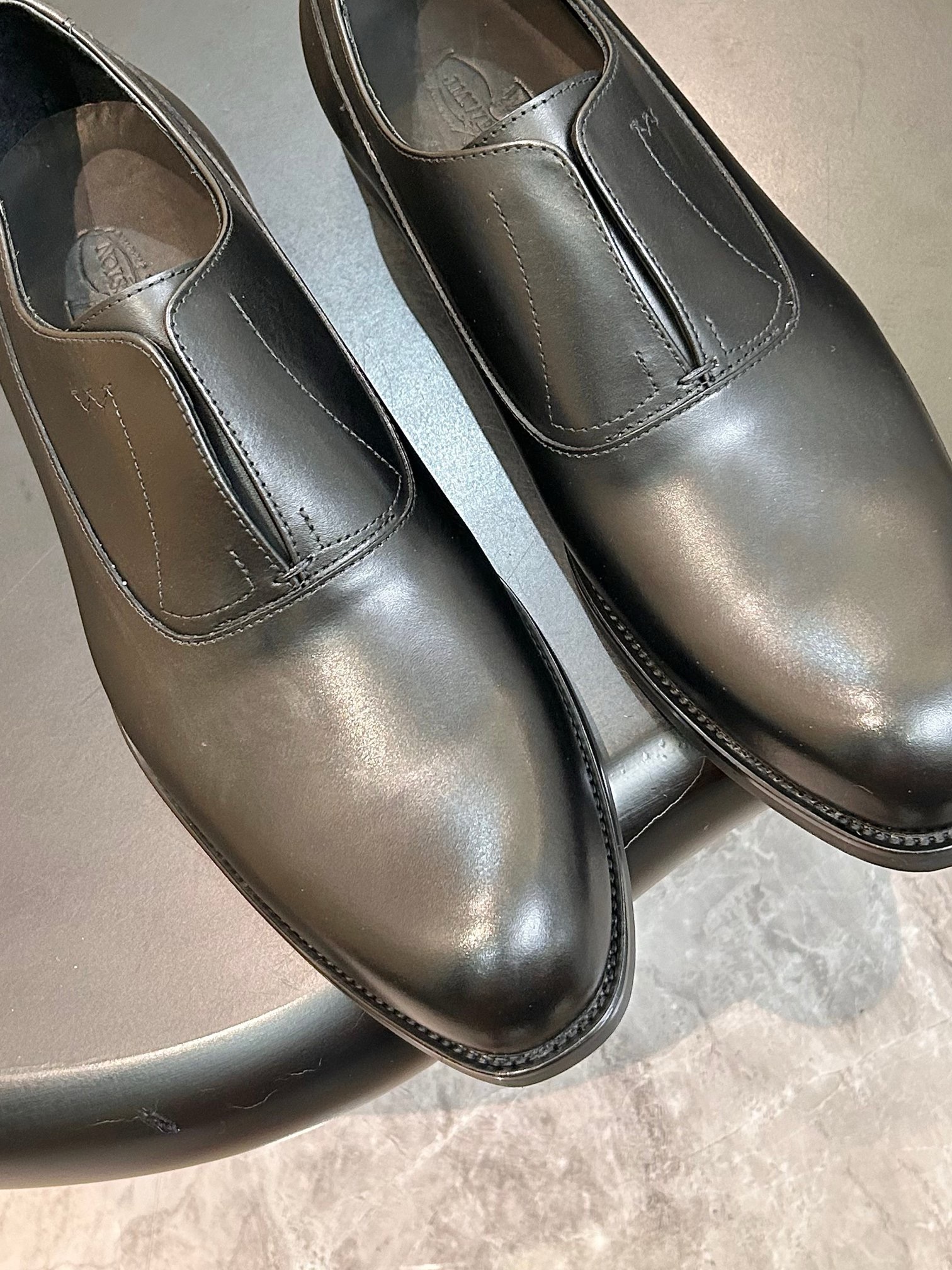 Туфли мужские J.M. Weston Iena Slip-On Oxford чёрного цвета