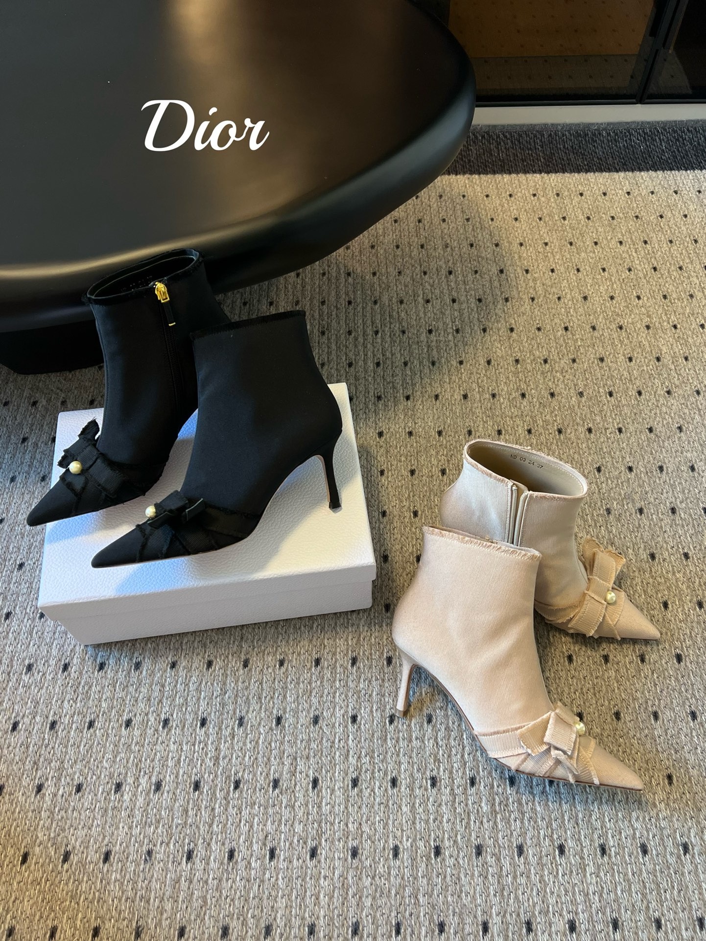 Ботильоны женские Dior Adiorable чёрного цвета