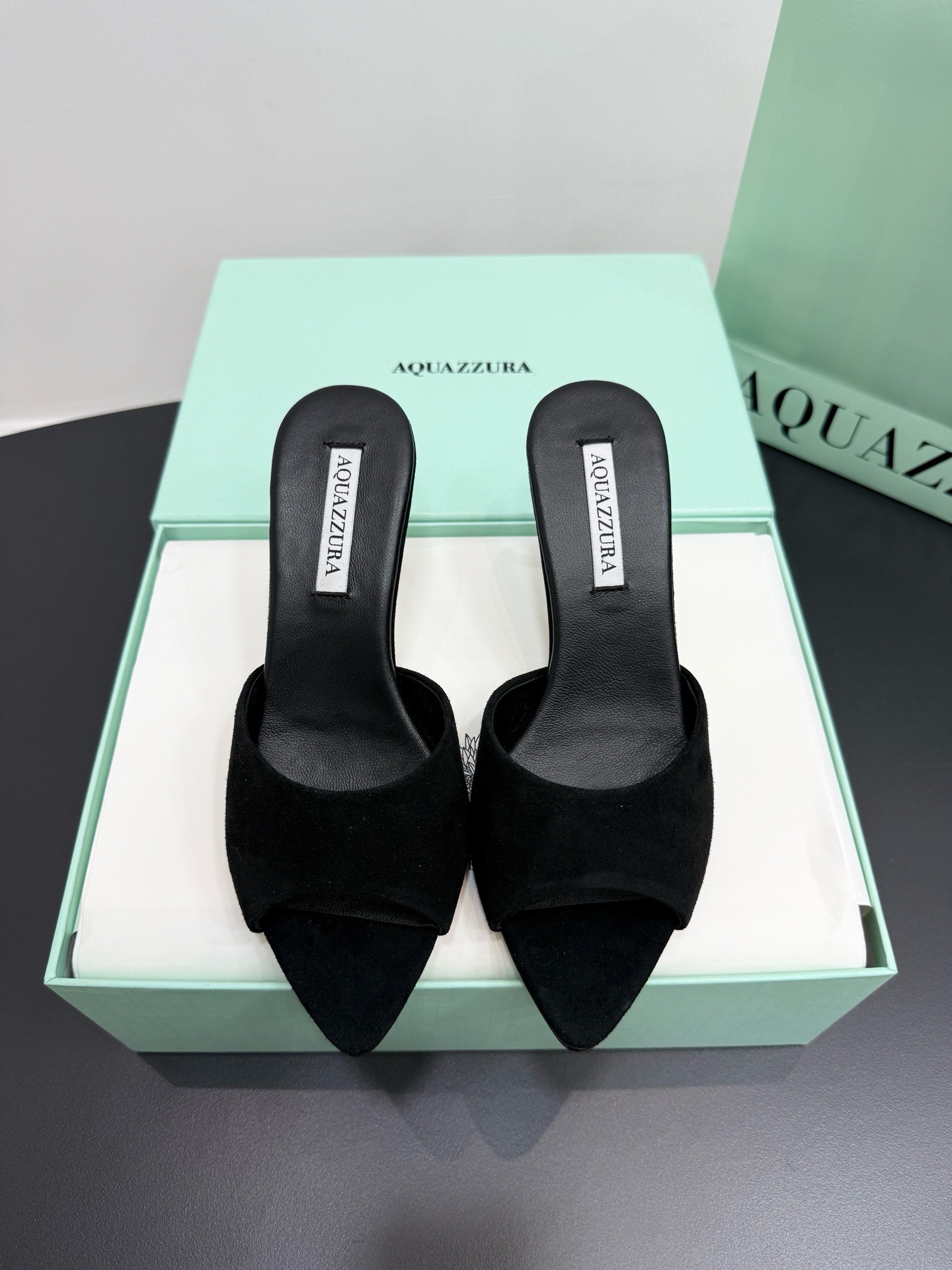 Мюли женские Aquazzura чёрного цвета