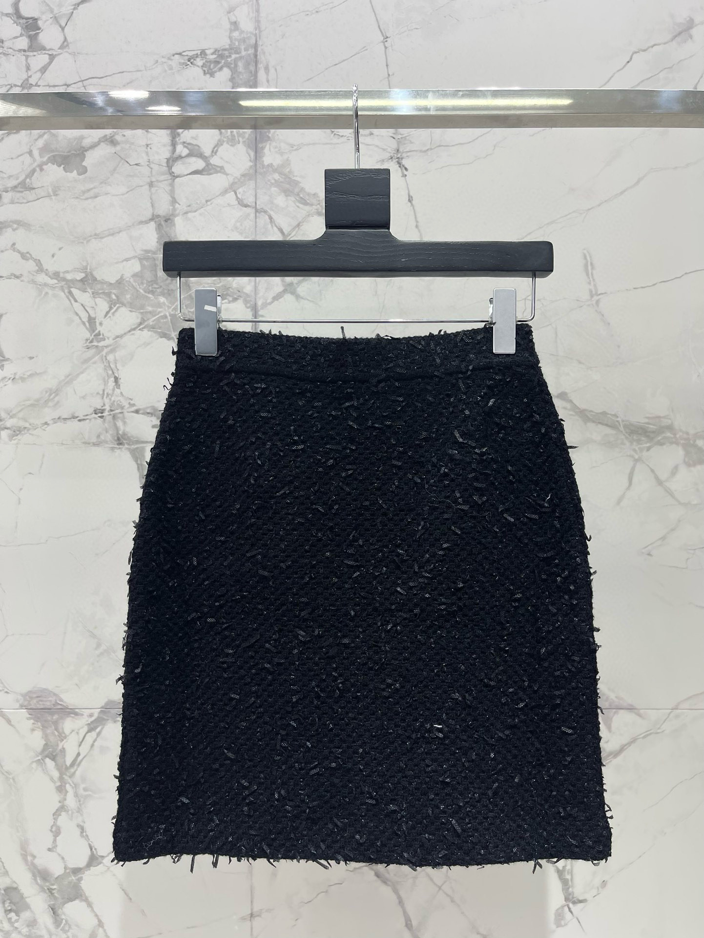 Юбка женская в стиле Self-Portrait с кристаллами, чёрного цвета