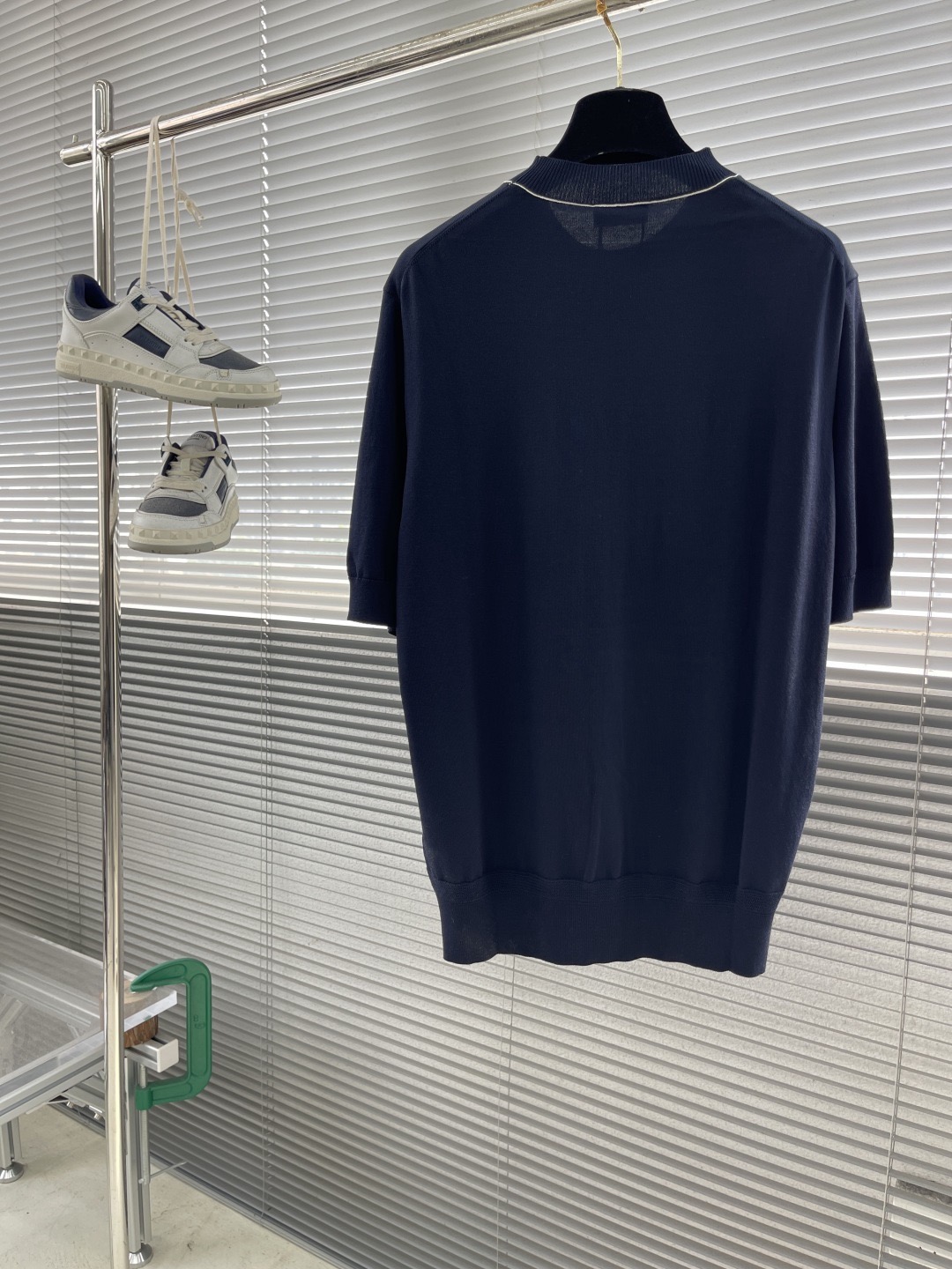 Футболка мужская в стиле Dior Diamond трикотажная\ с логотипом тёмно-синего цвета