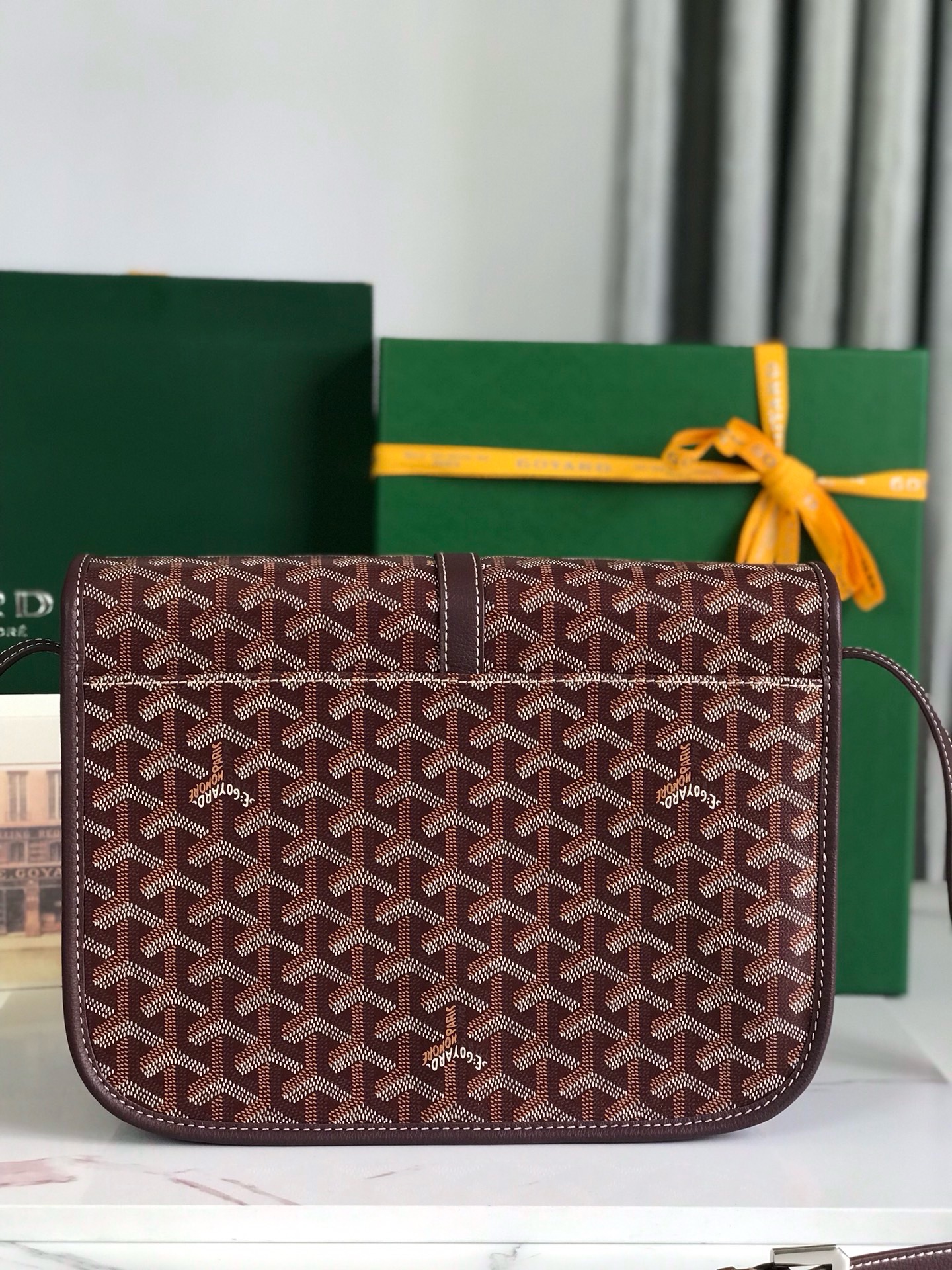 Сумка женская Goyard Belvédère II бордового цвета