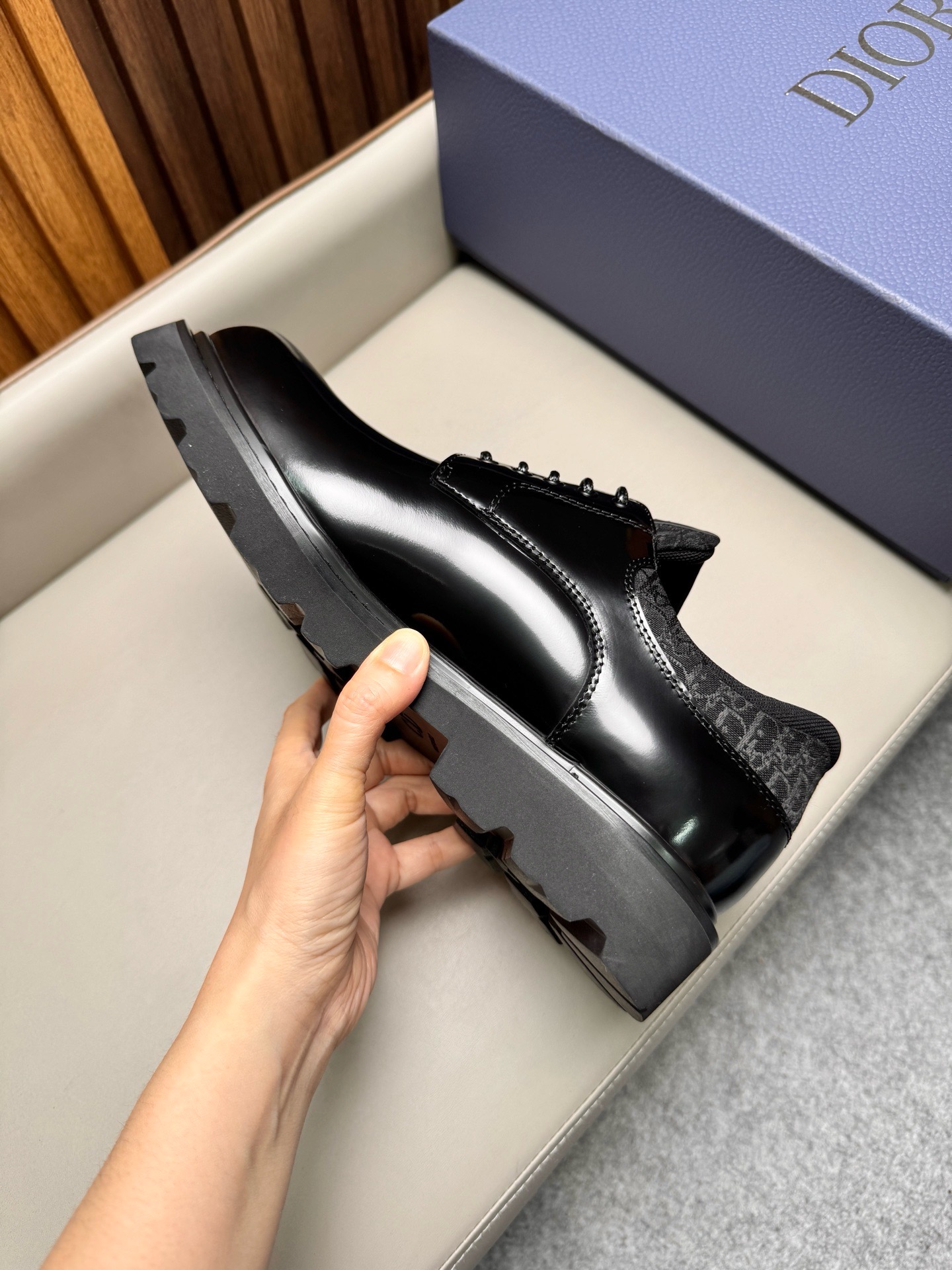 Дерби мужские в стиле Dior Homme чёрного цвета