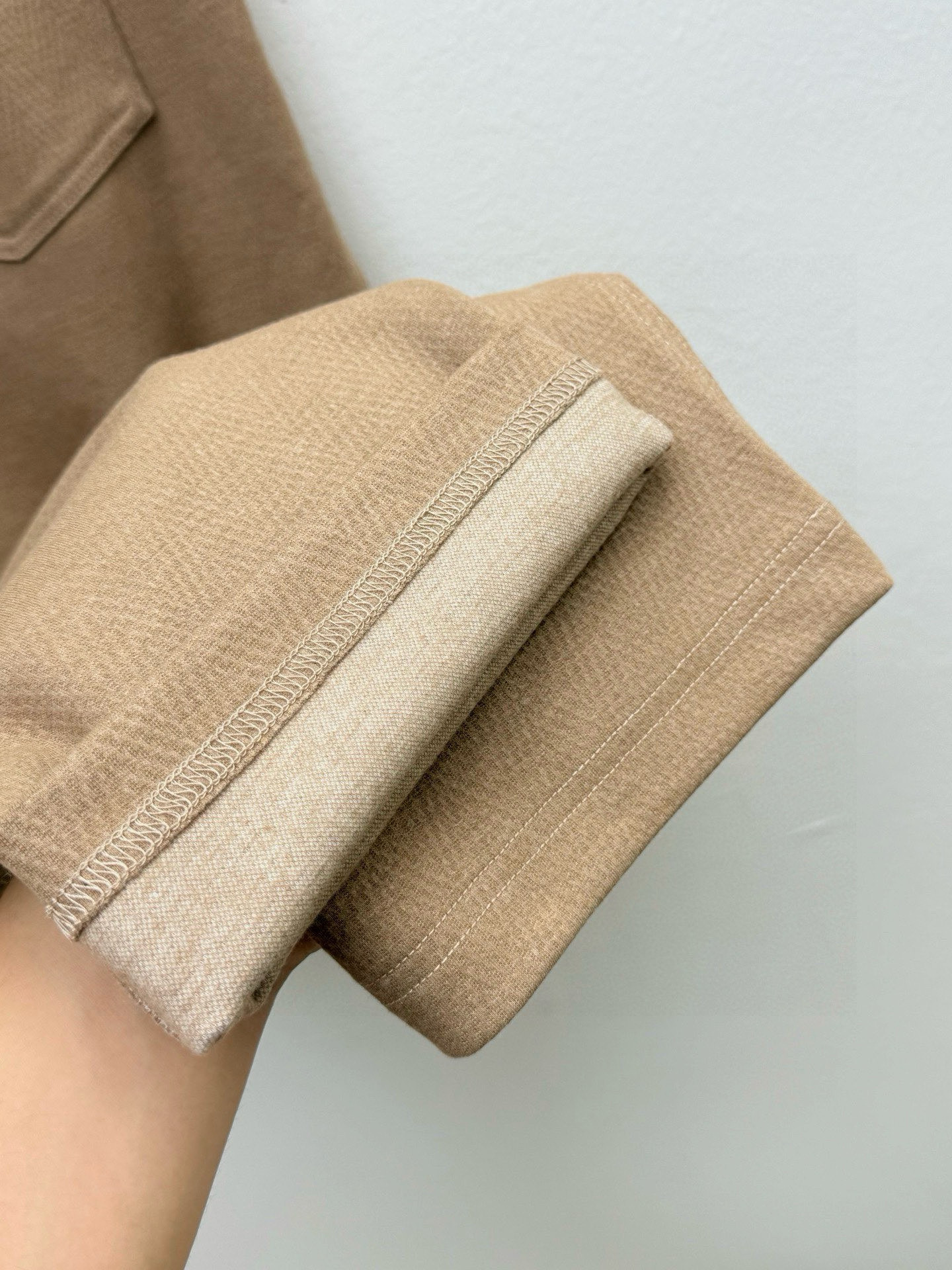 Брюки мужские спортивные в стиле из смешанной ткани хаки цвета с отделкой в рубчик