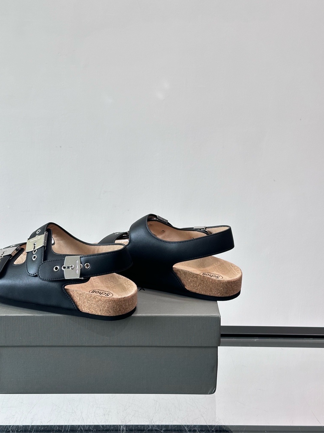 Сандалии мужские в стиле Balenciaga x Birkenstock Boston черного цвета