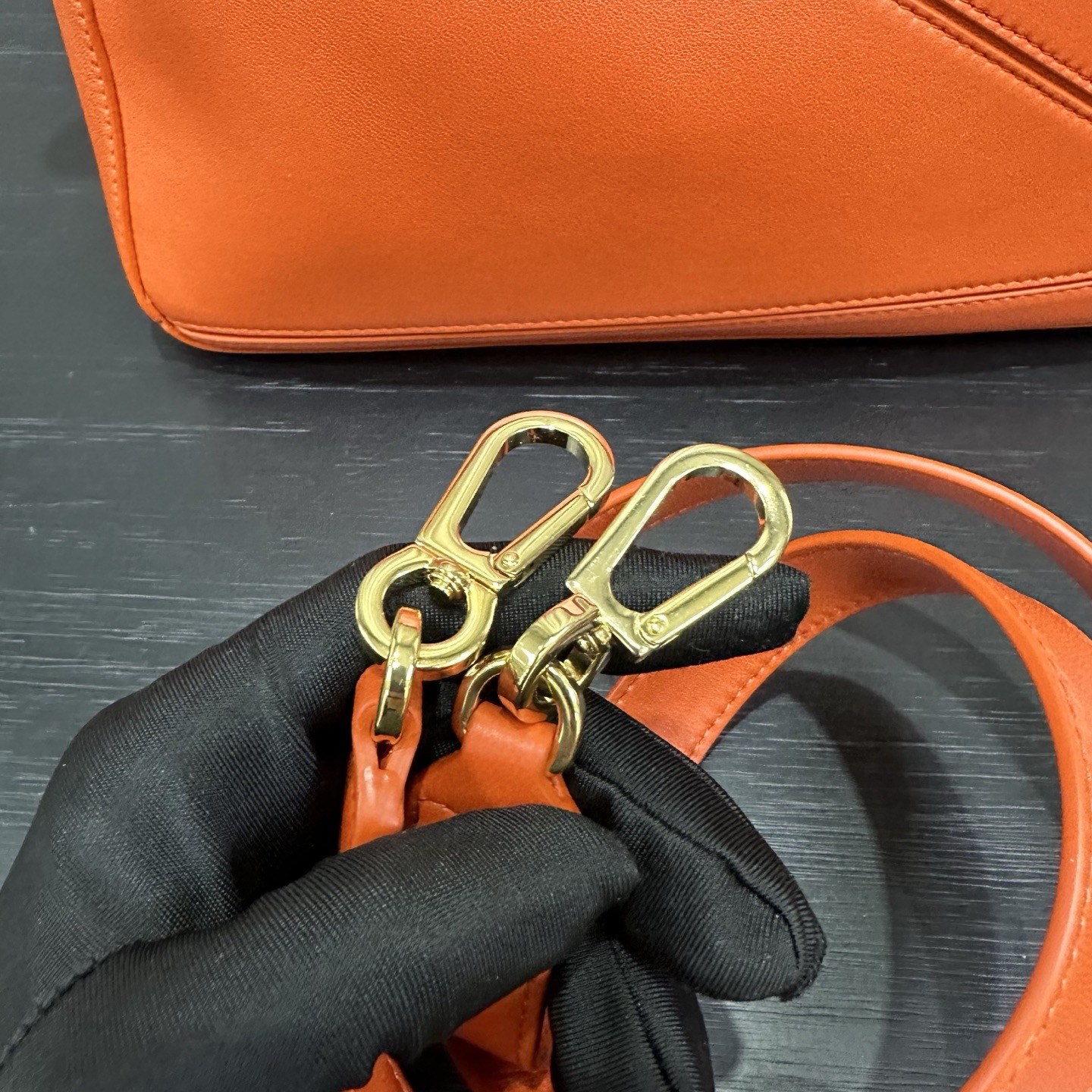 Сумка женская в стиле Loewe Puzzle оранжевого цвета