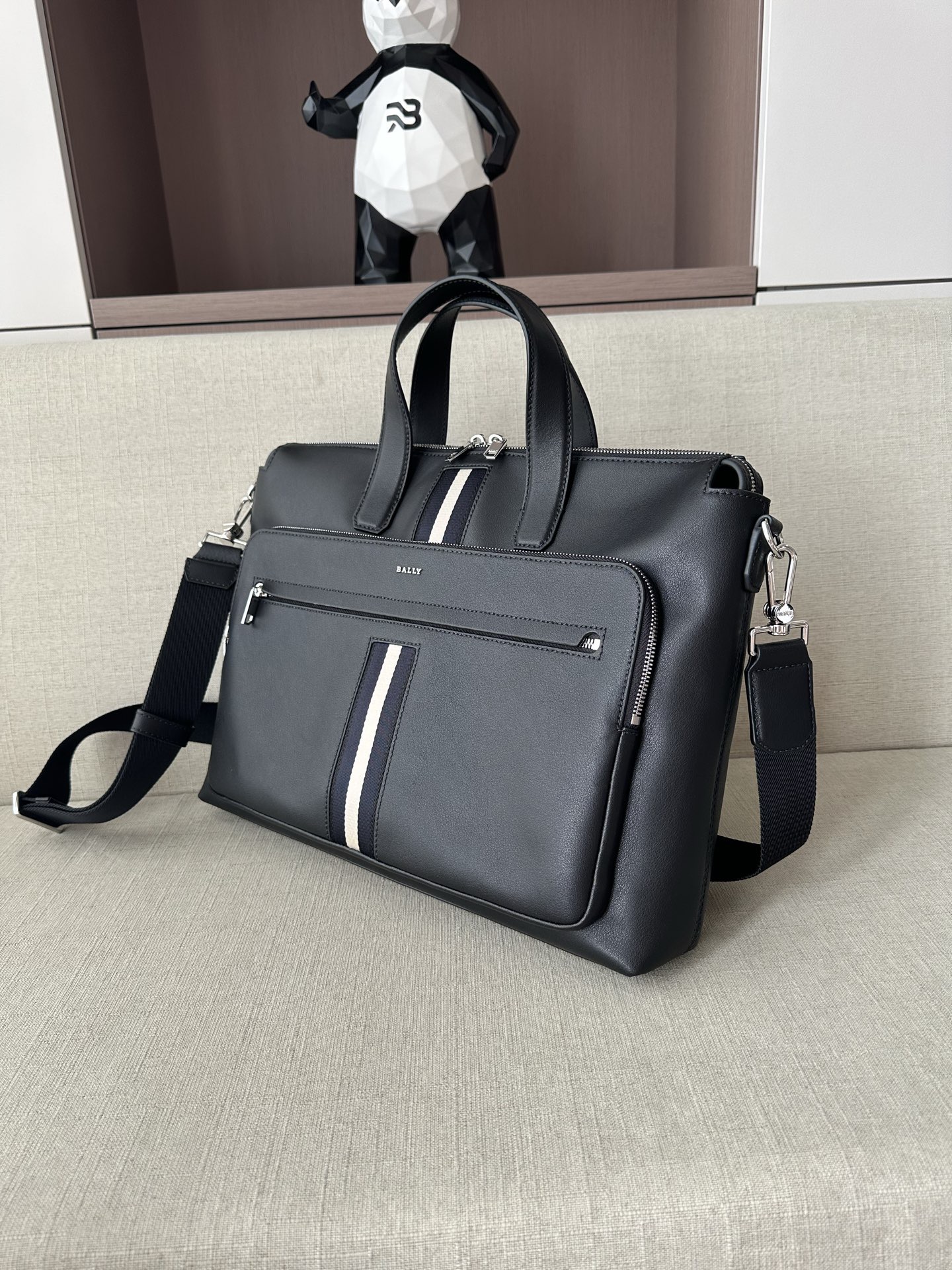 Сумка мужская для документов в стиле Bally из натуральной кожи