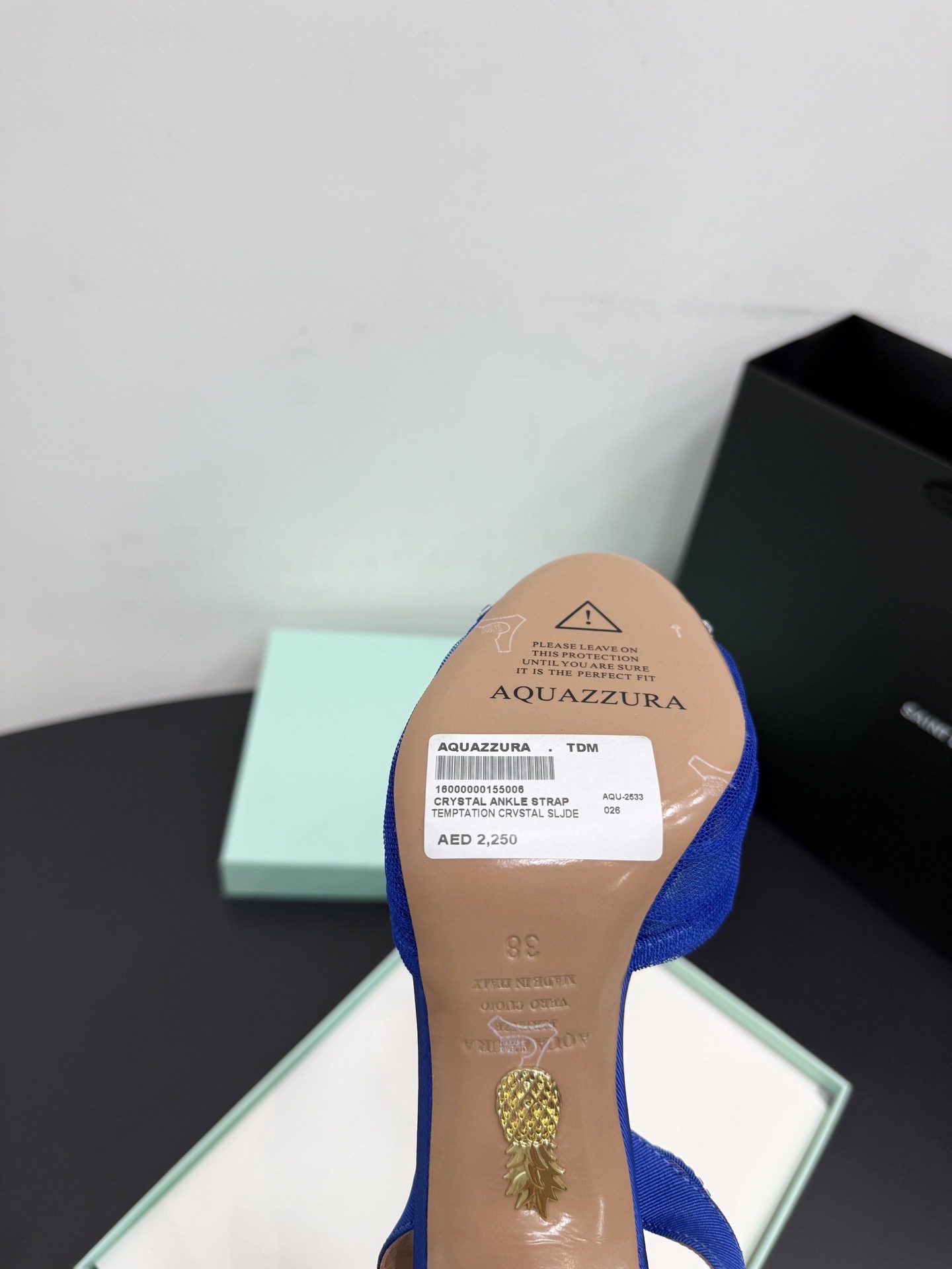 Босоножки женские Aquazzura синего цвета