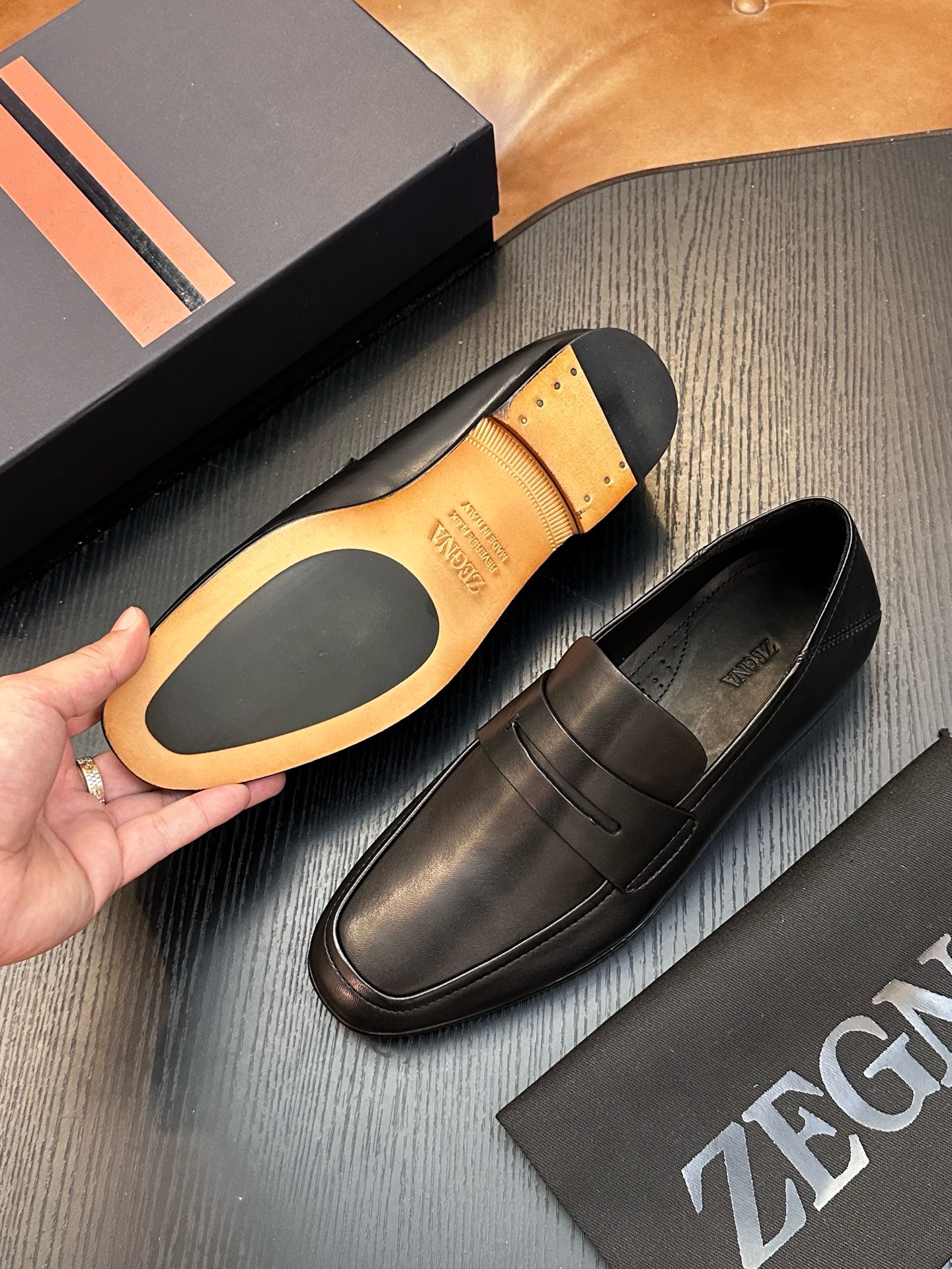 Лоферы мужские Zegna чёрного цвета