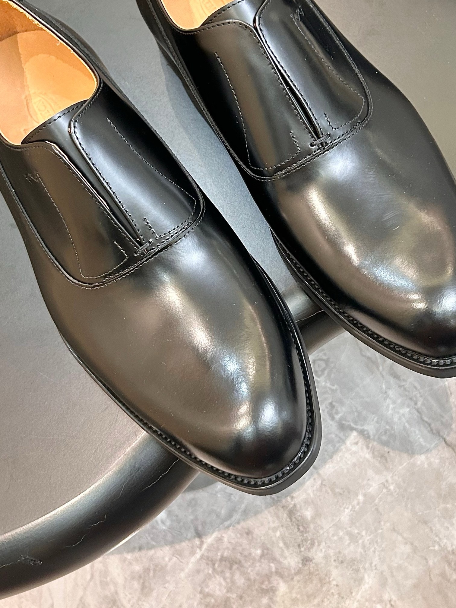 Туфли мужские J.M. Weston Iena Slip-On Oxford чёрного цвета