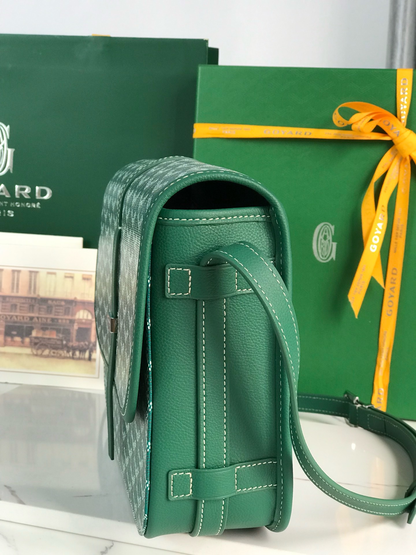 Сумка женская Goyard Belvédère II зелёного цвета