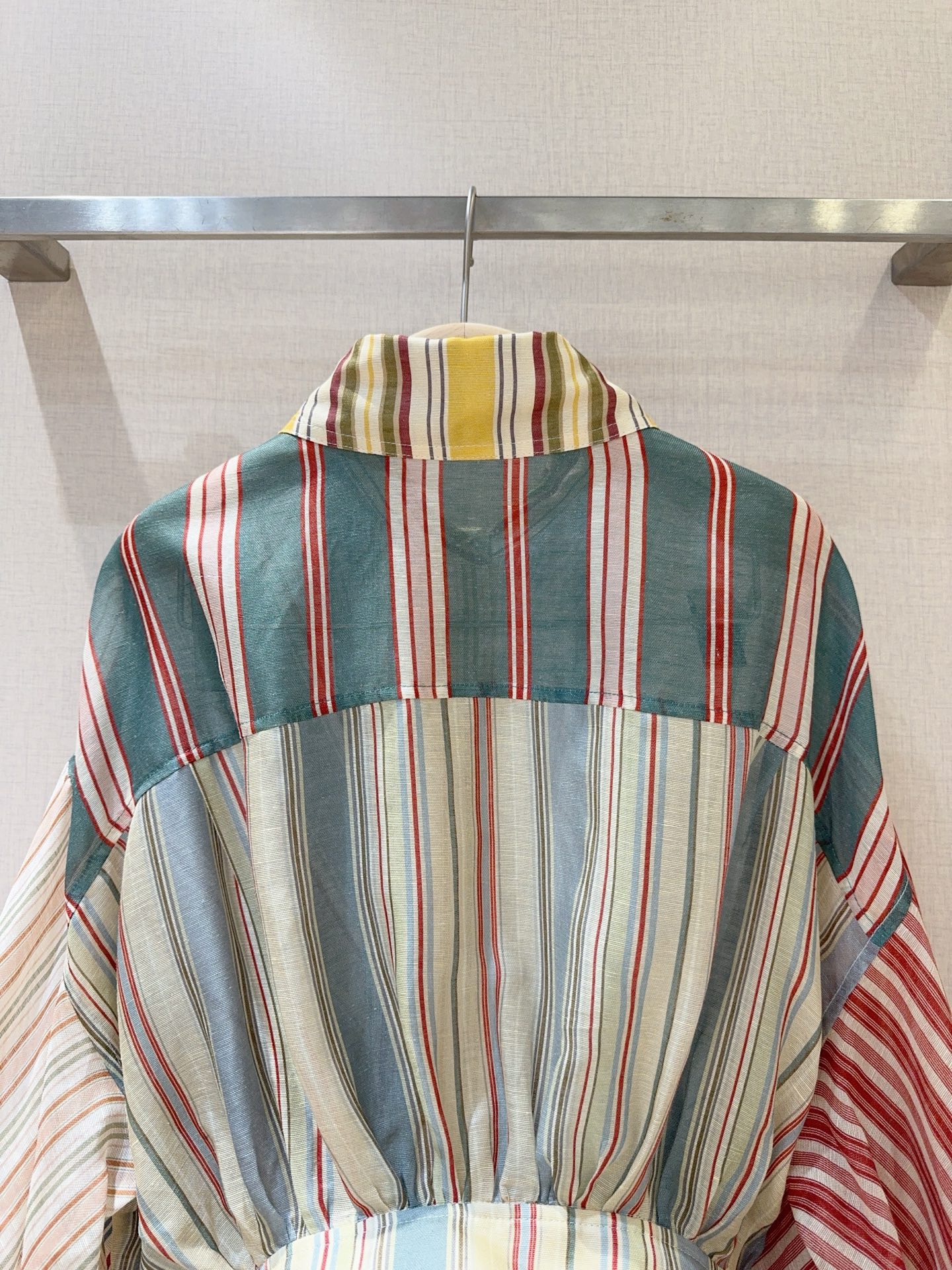 Платье женское в стиле Zimmermann  из льна и шёлка мультиколор в полоску с поясом